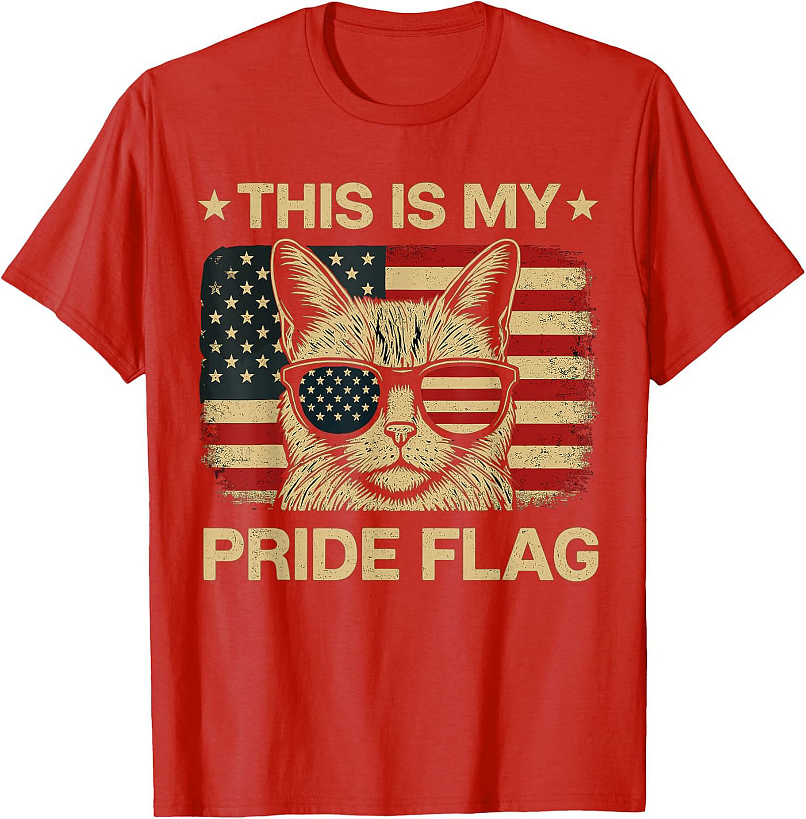 Patriotic Cat T-shirt | Funny USA Pride Graphic Tee