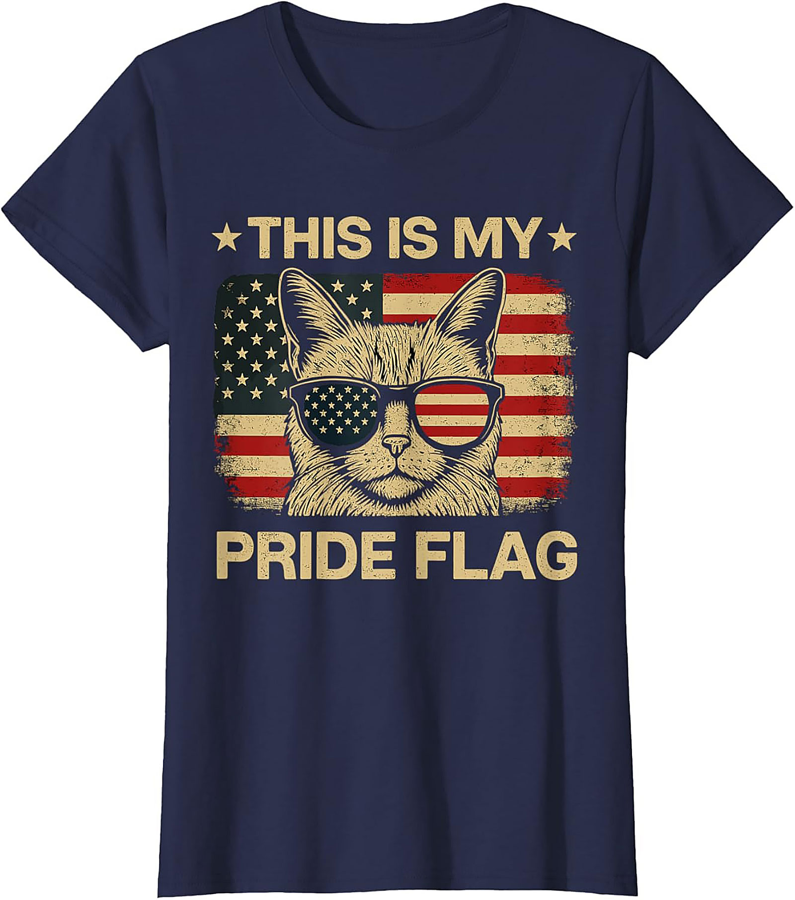 Patriotic Cat T-shirt | Funny USA Pride Graphic Tee