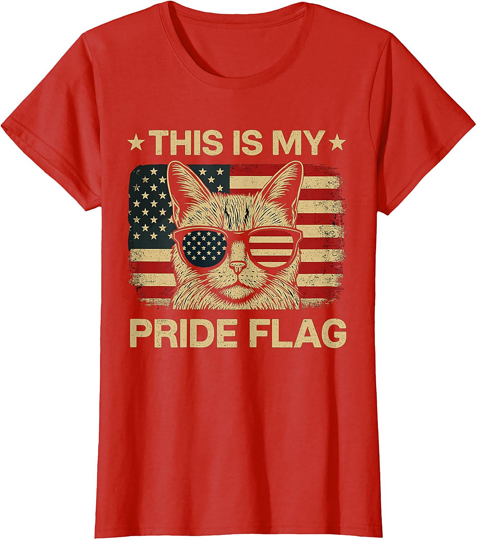 Patriotic Cat T-shirt | Funny USA Pride Graphic Tee