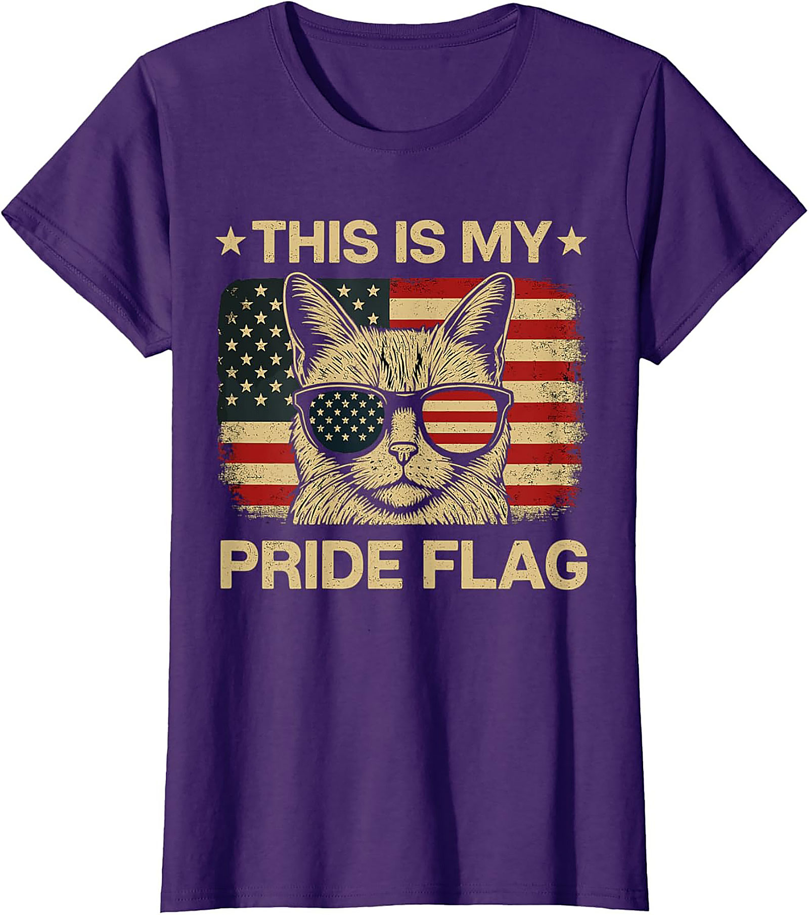 Patriotic Cat T-shirt | Funny USA Pride Graphic Tee