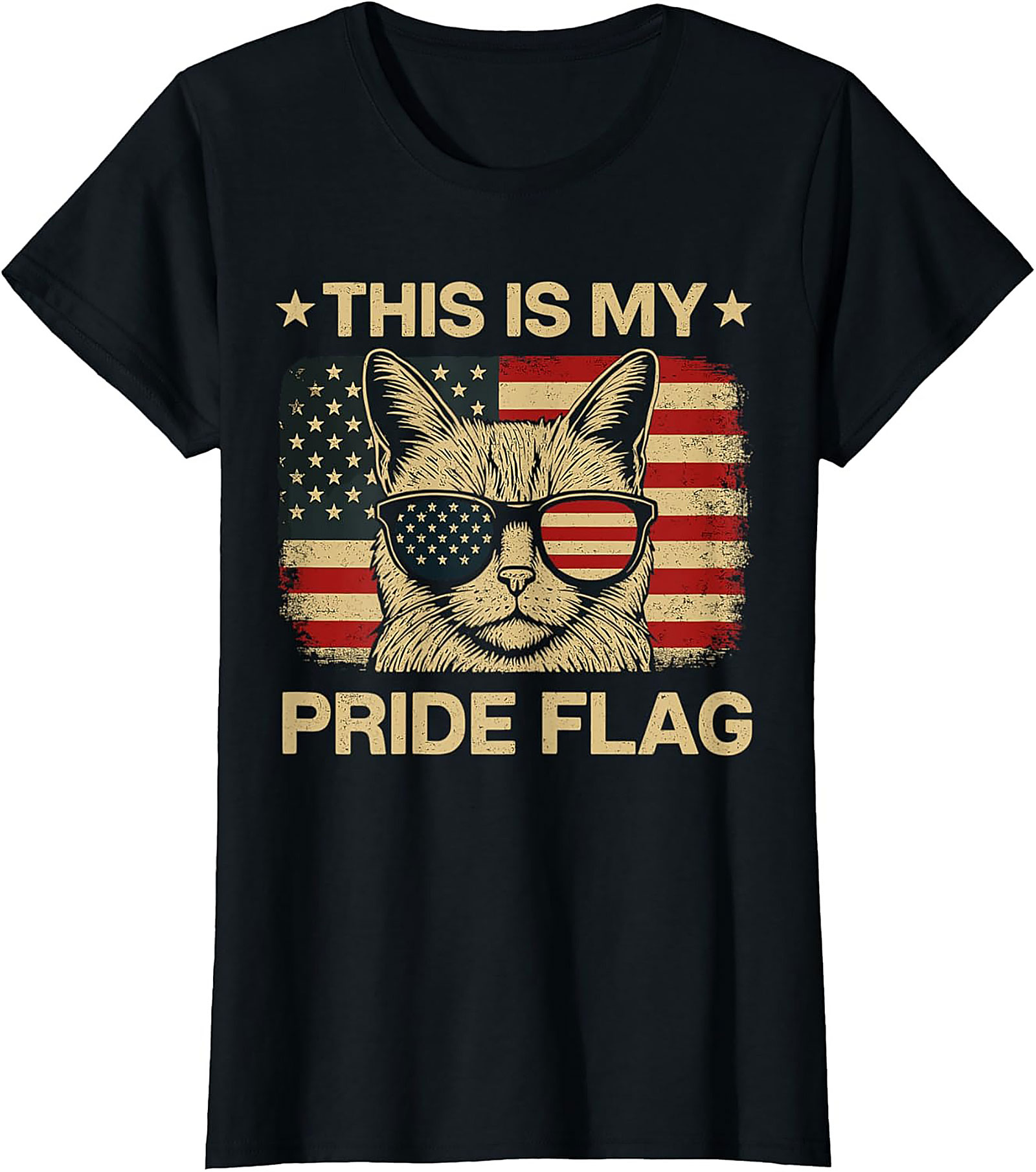 Patriotic Cat T-shirt | Funny USA Pride Graphic Tee