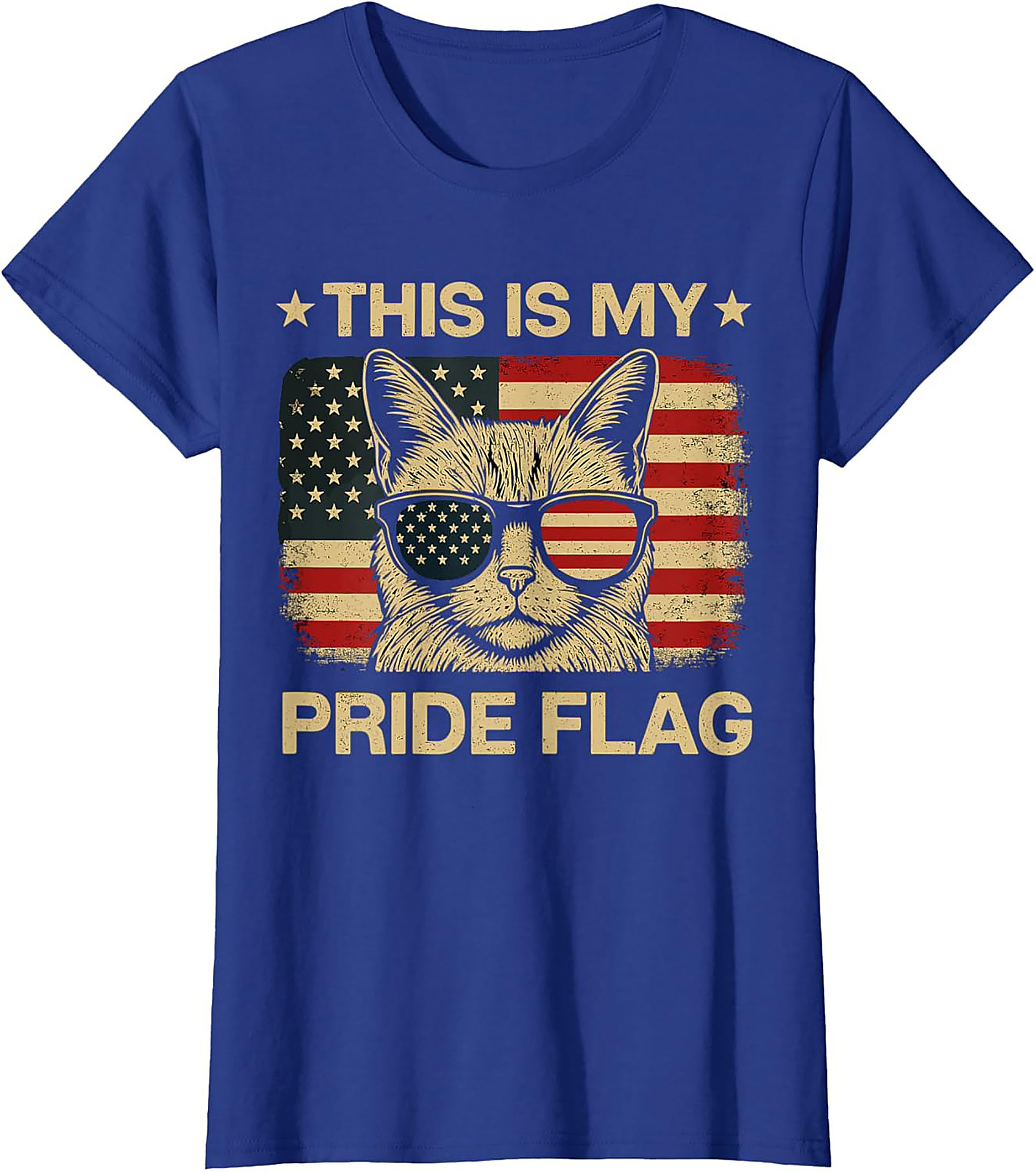 Patriotic Cat T-shirt | Funny USA Pride Graphic Tee