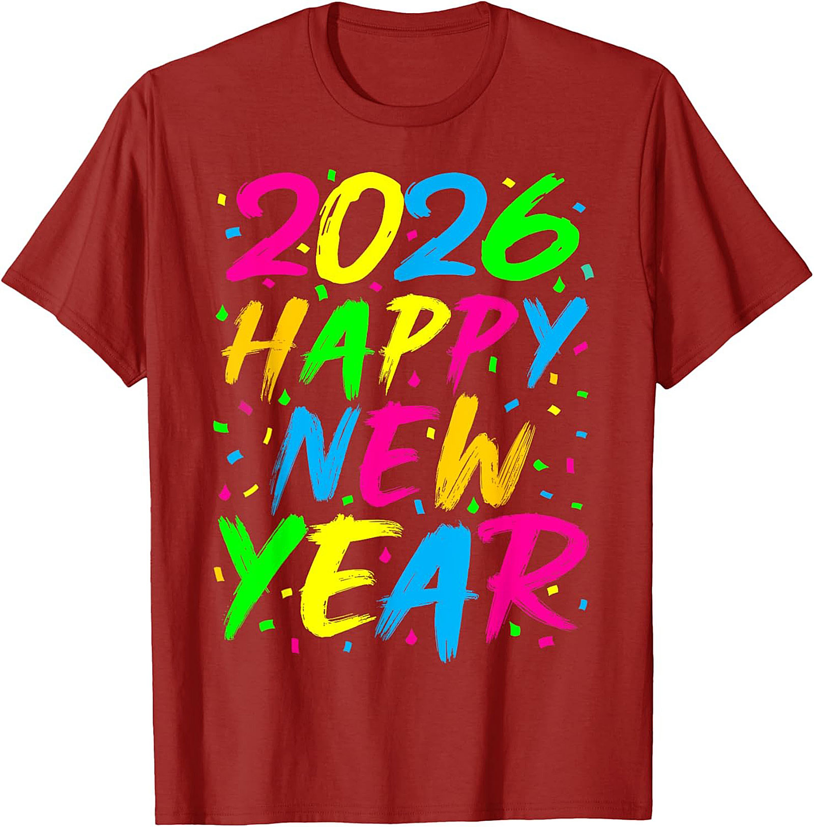 Neon Happy New Year 2026 T-shirt Party Celebration Tee