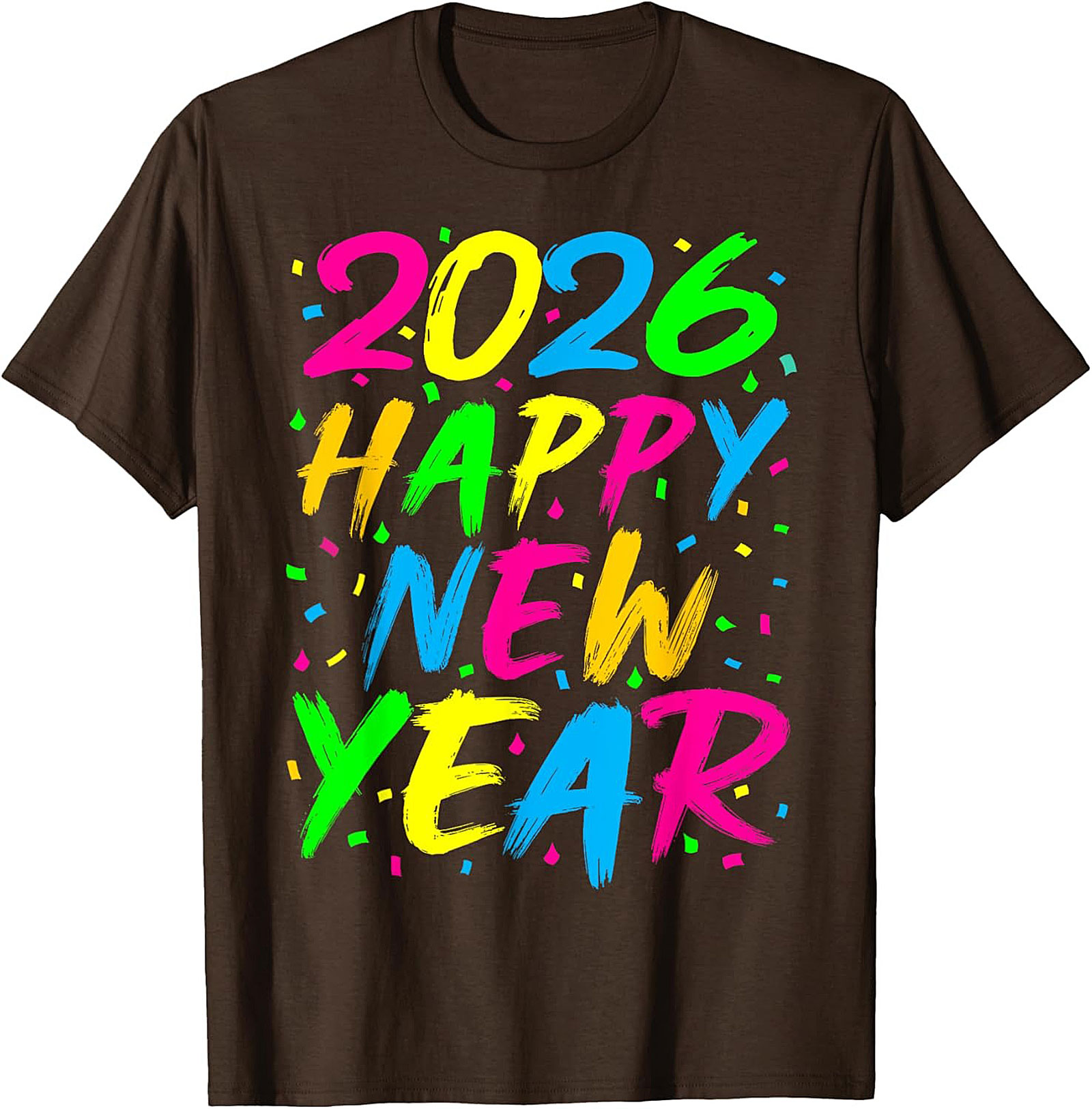 Neon Happy New Year 2026 T-shirt Party Celebration Tee