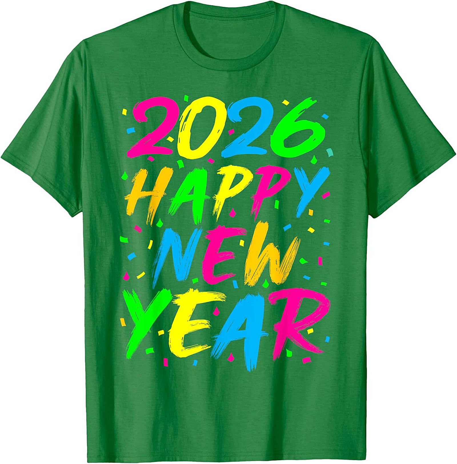 Neon Happy New Year 2026 T-shirt Party Celebration Tee