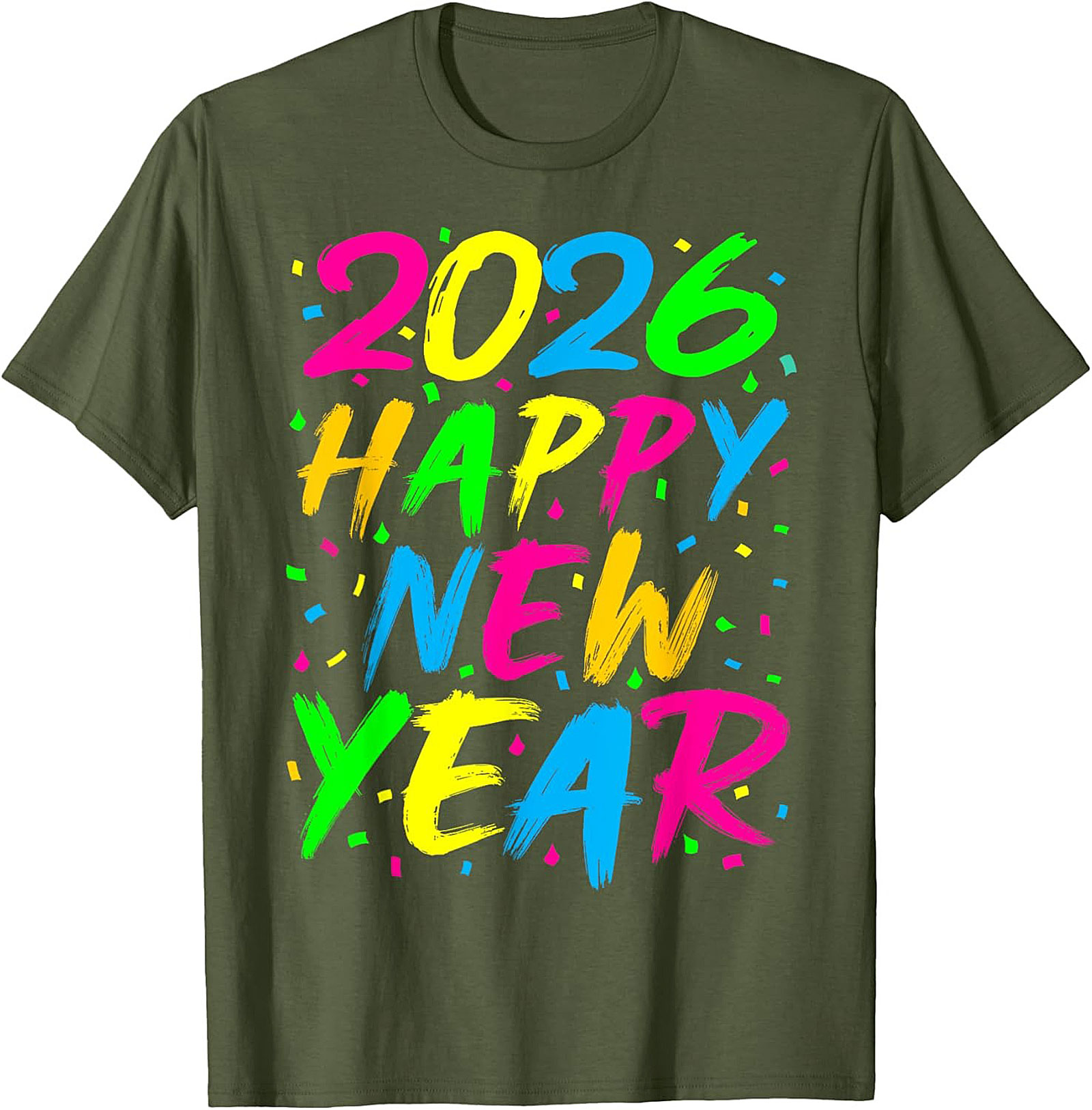 Neon Happy New Year 2026 T-shirt Party Celebration Tee