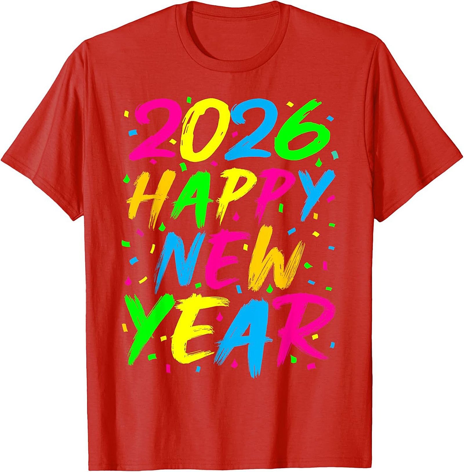 Neon Happy New Year 2026 T-shirt Party Celebration Tee