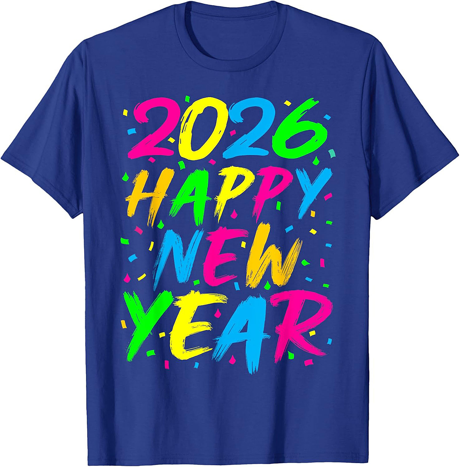 Neon Happy New Year 2026 T-shirt Party Celebration Tee