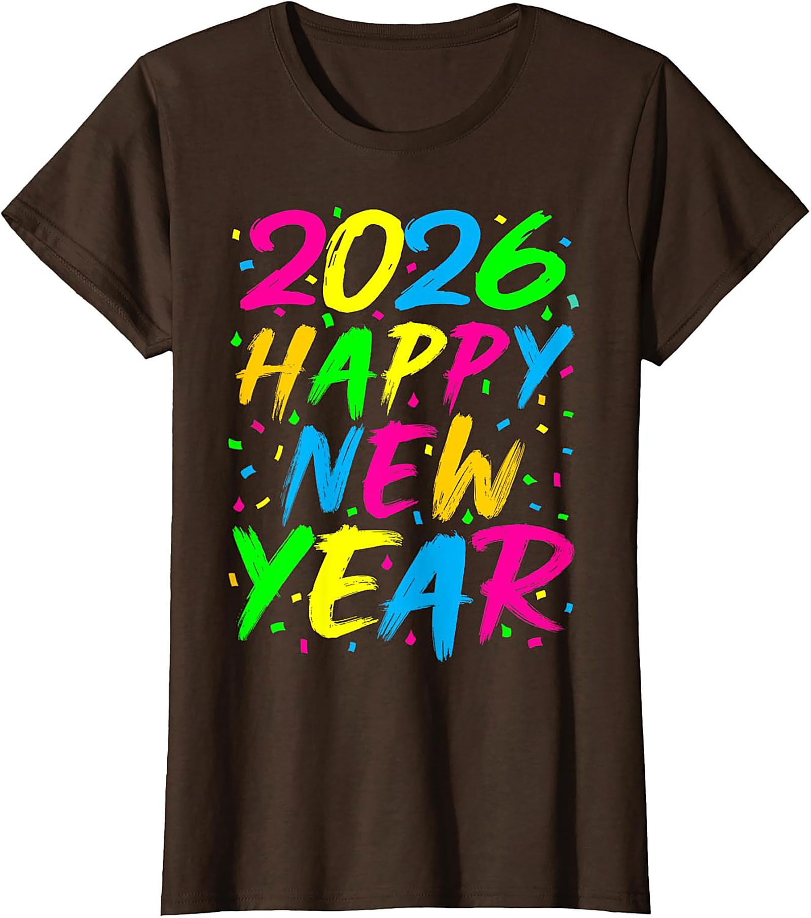 Neon Happy New Year 2026 T-shirt Party Celebration Tee