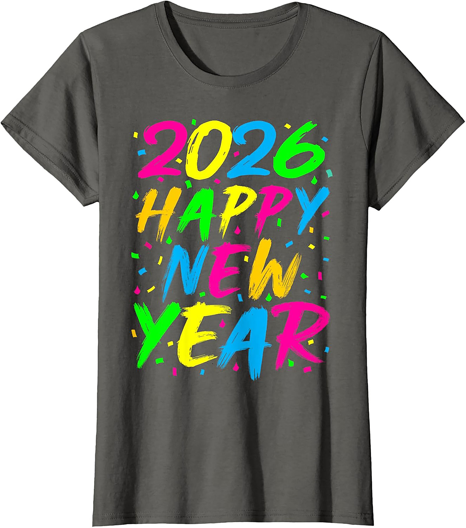 Neon Happy New Year 2026 T-shirt Party Celebration Tee