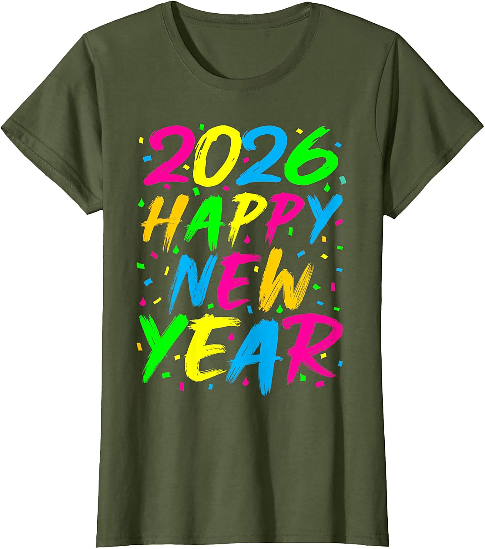Neon Happy New Year 2026 T-shirt Party Celebration Tee