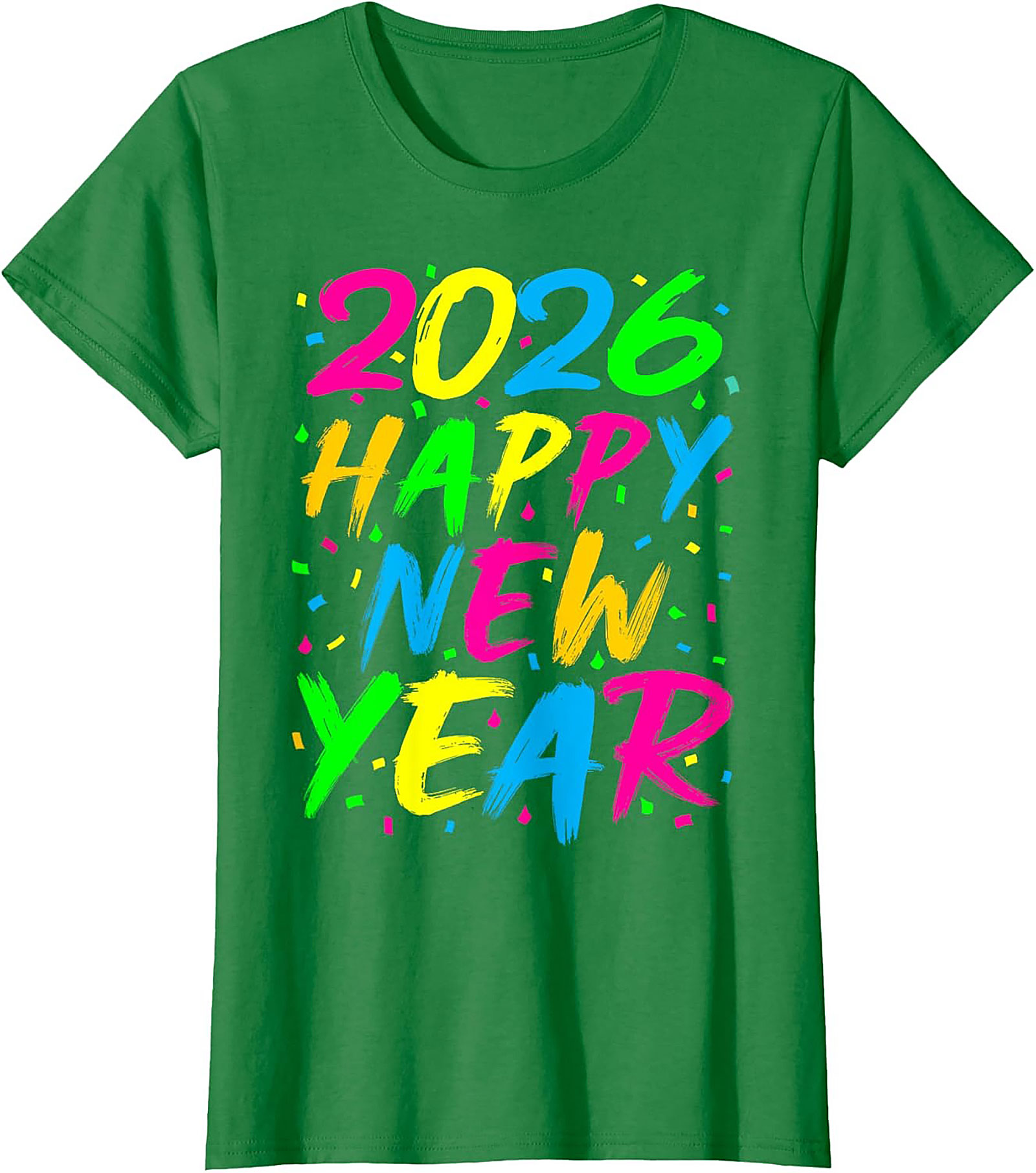 Neon Happy New Year 2026 T-shirt Party Celebration Tee