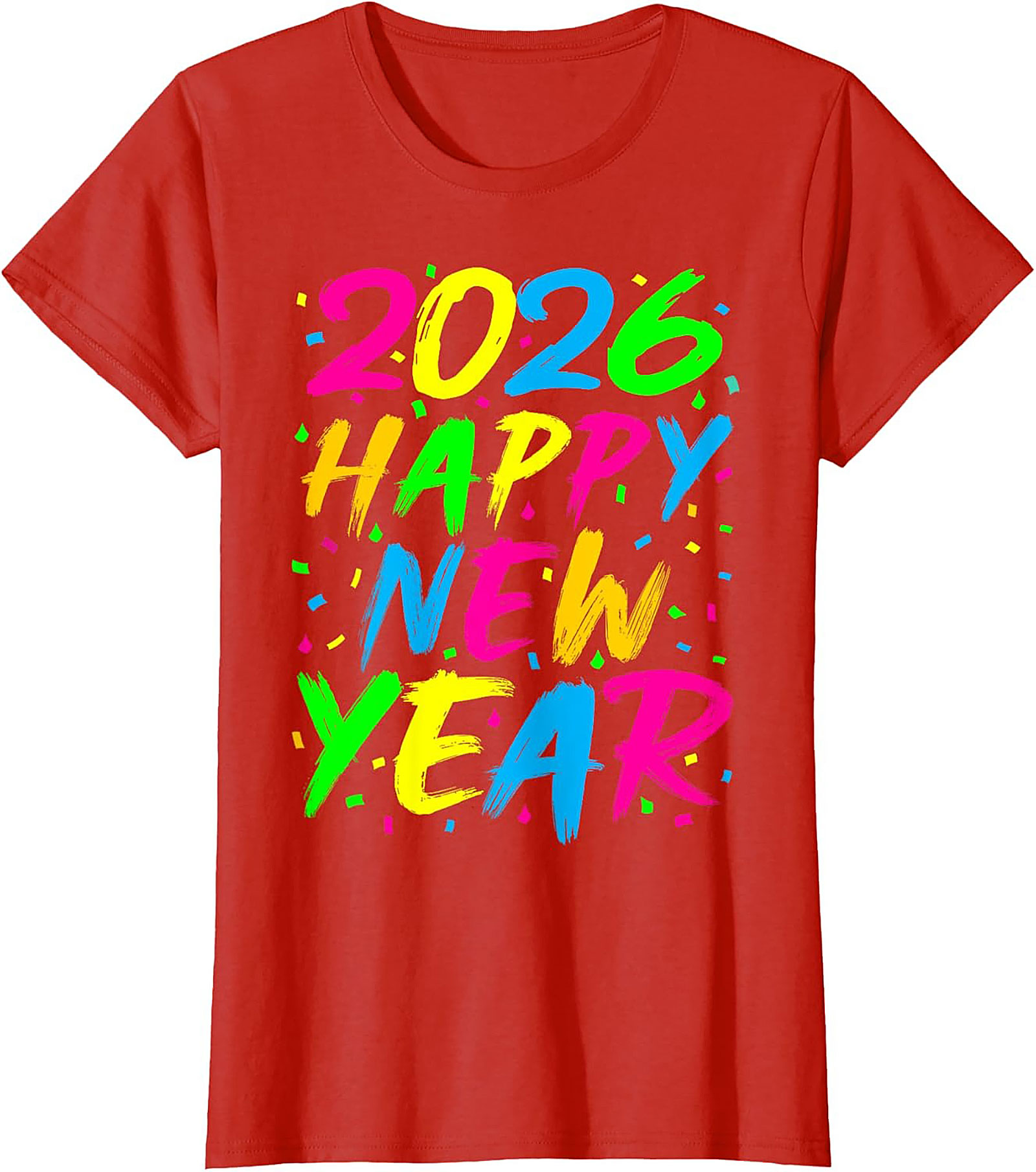 Neon Happy New Year 2026 T-shirt Party Celebration Tee