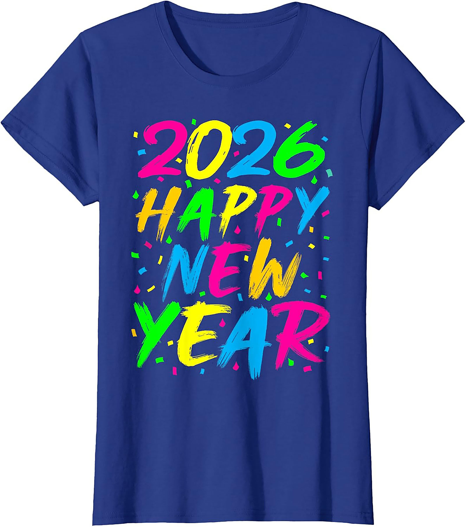 Neon Happy New Year 2026 T-shirt Party Celebration Tee
