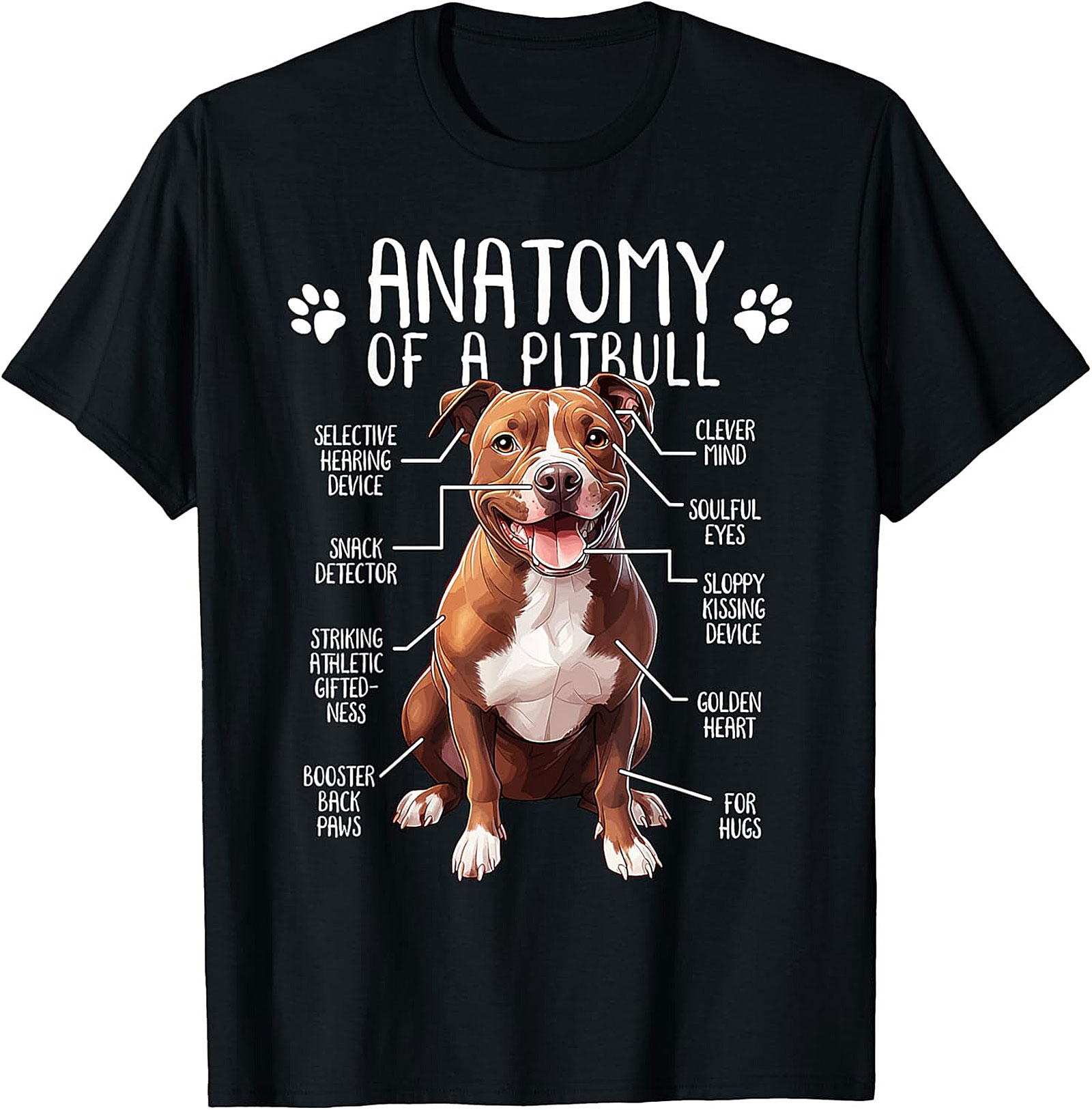 Anatomy of a Pitbull Funny Graphic Tee | Dog Lover Unisex Shirt