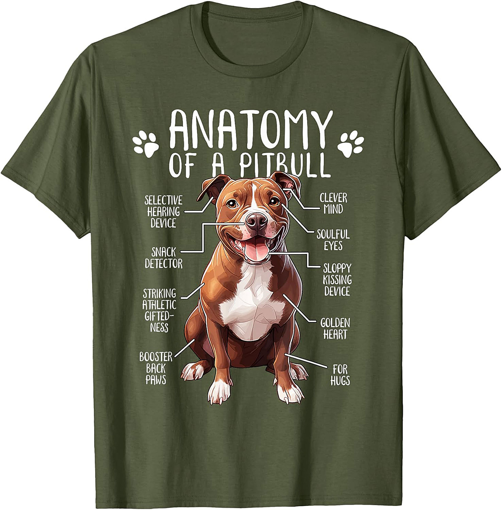 Anatomy of a Pitbull Funny Graphic Tee | Dog Lover Unisex Shirt