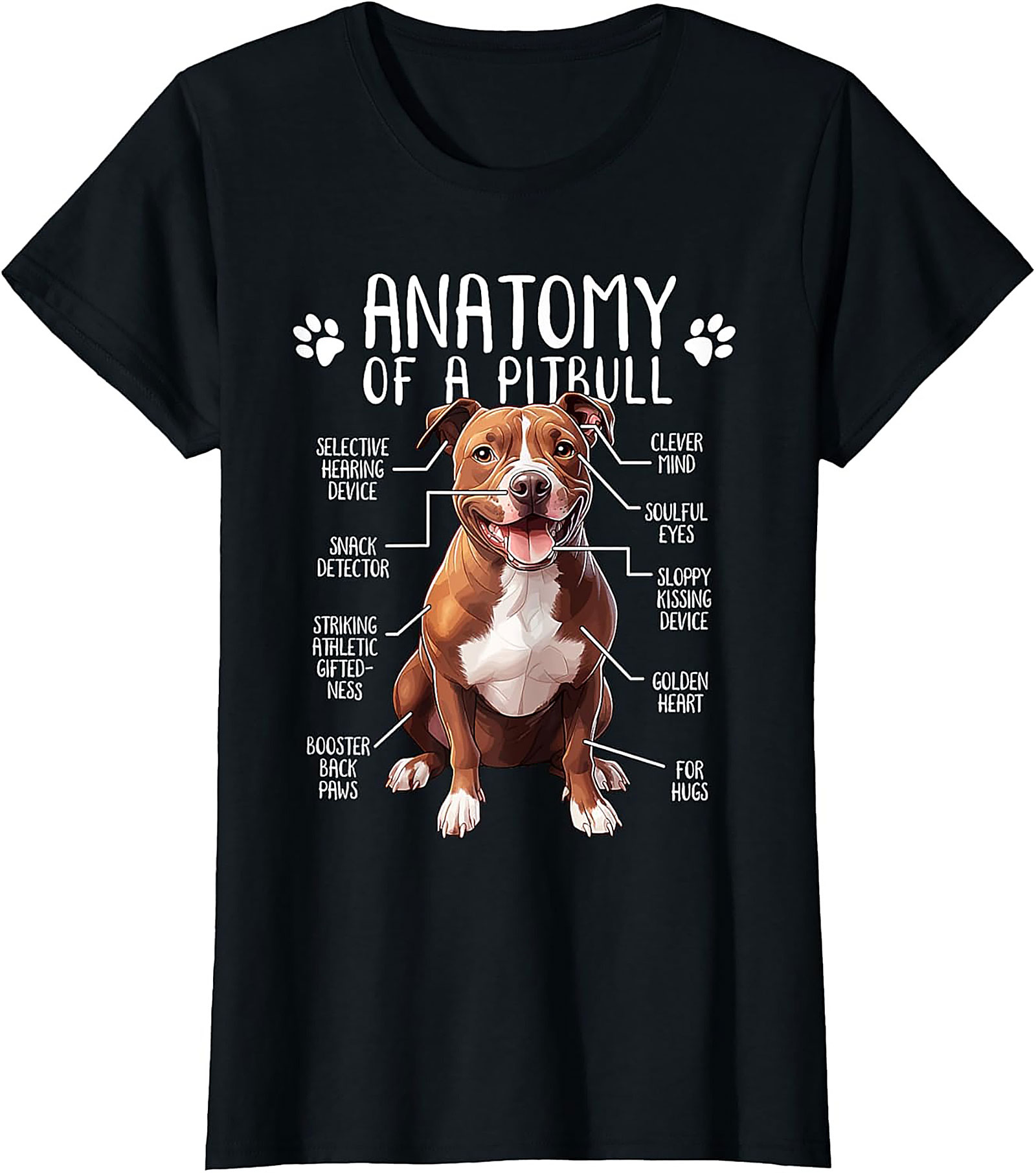 Anatomy of a Pitbull Funny Graphic Tee | Dog Lover Unisex Shirt