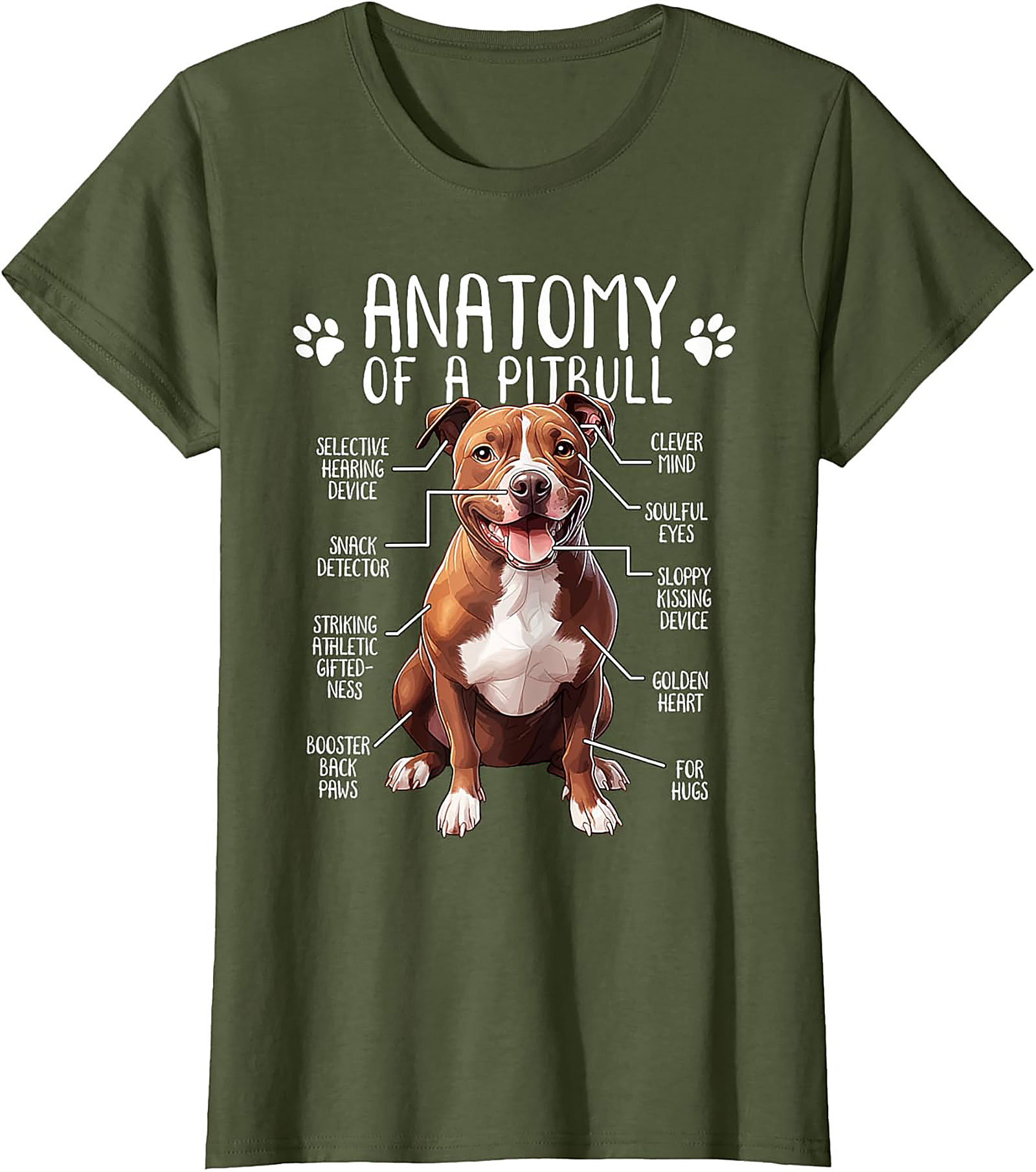 Anatomy of a Pitbull Funny Graphic Tee | Dog Lover Unisex Shirt