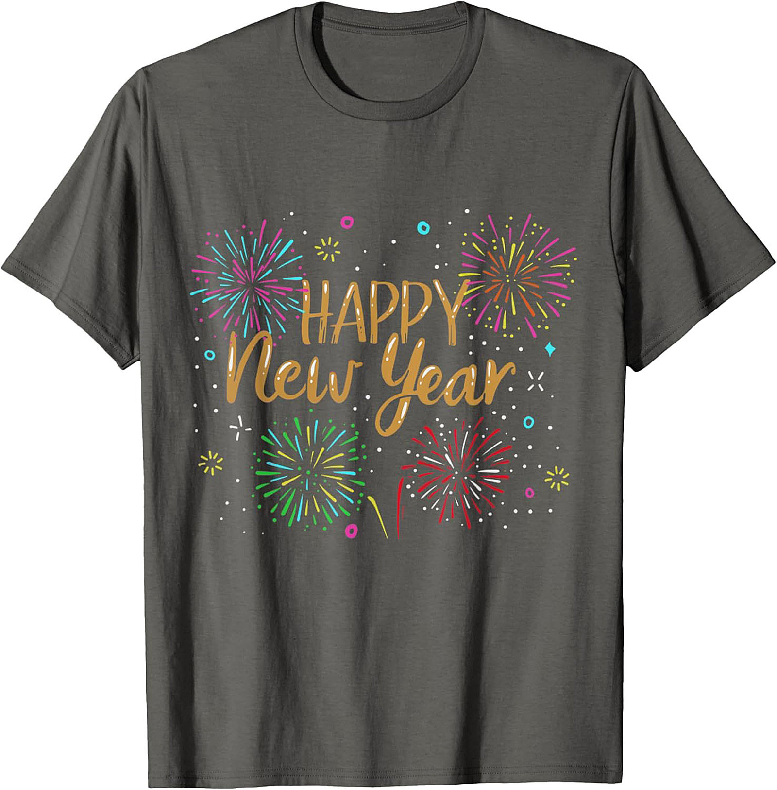 Happy New Year T-shirt Festive Fireworks Graphic Tee