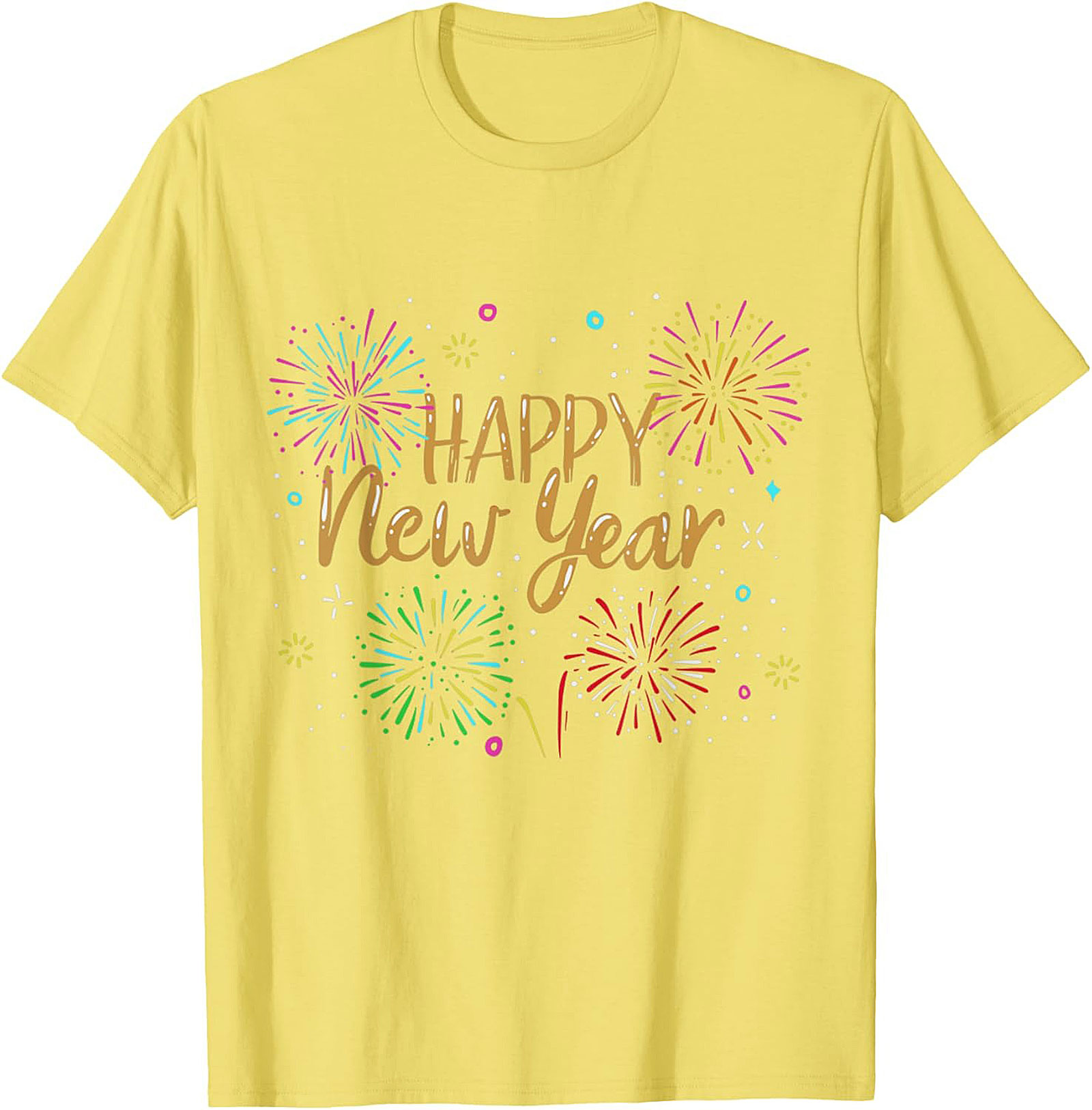 Happy New Year T-shirt Festive Fireworks Graphic Tee