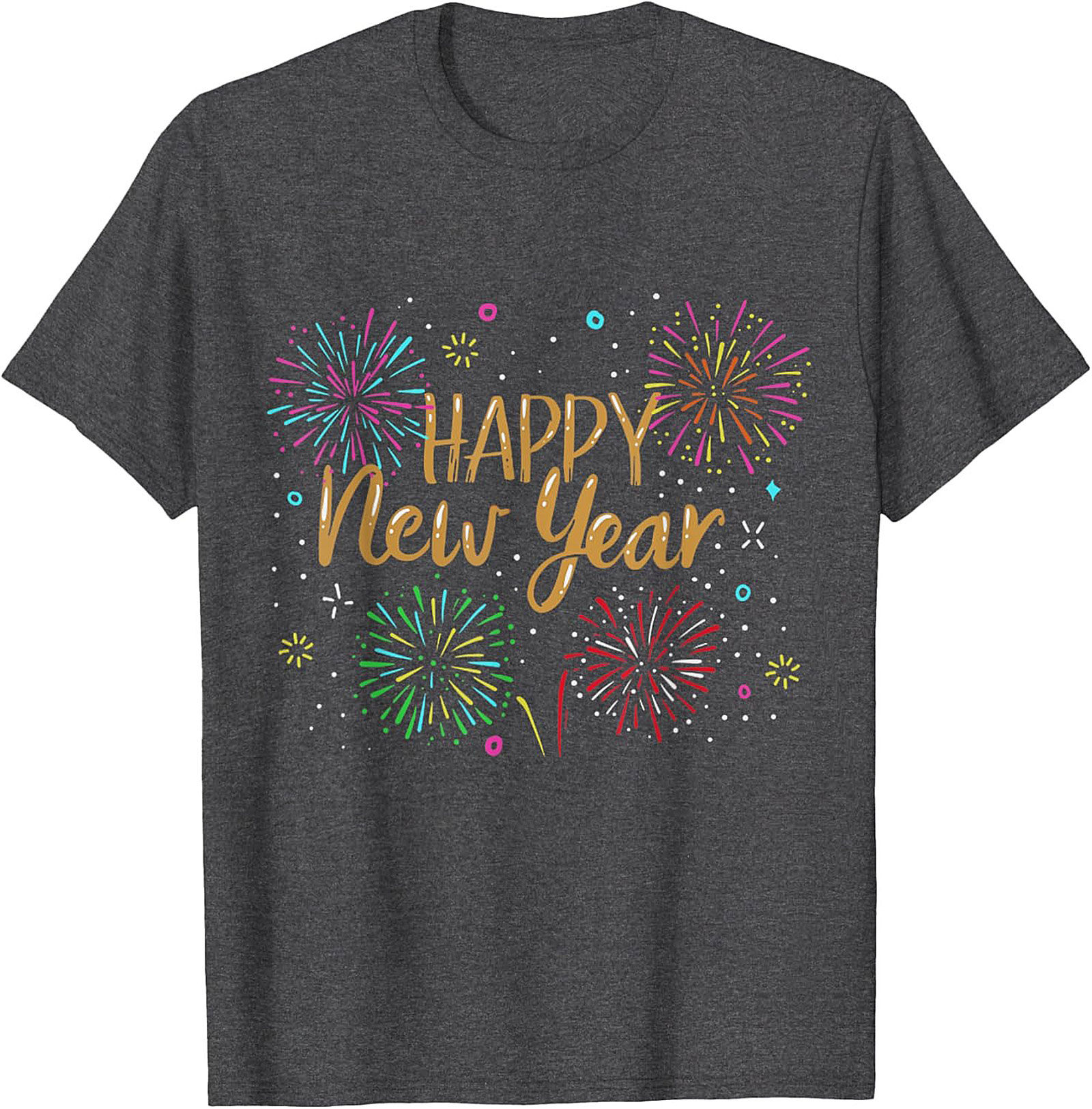 Happy New Year T-shirt Festive Fireworks Graphic Tee