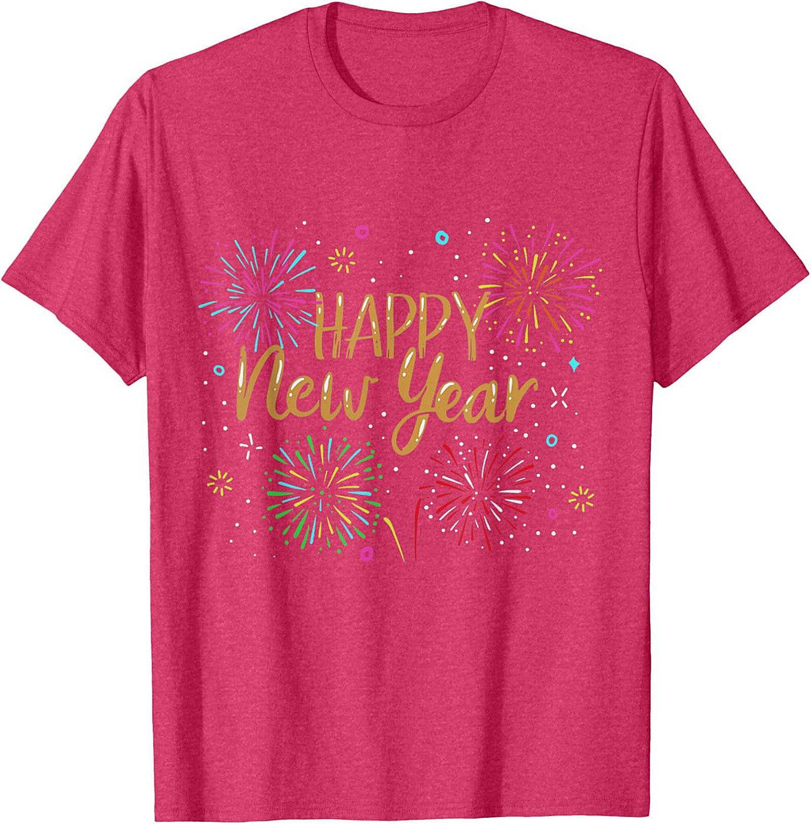 Happy New Year T-shirt Festive Fireworks Graphic Tee