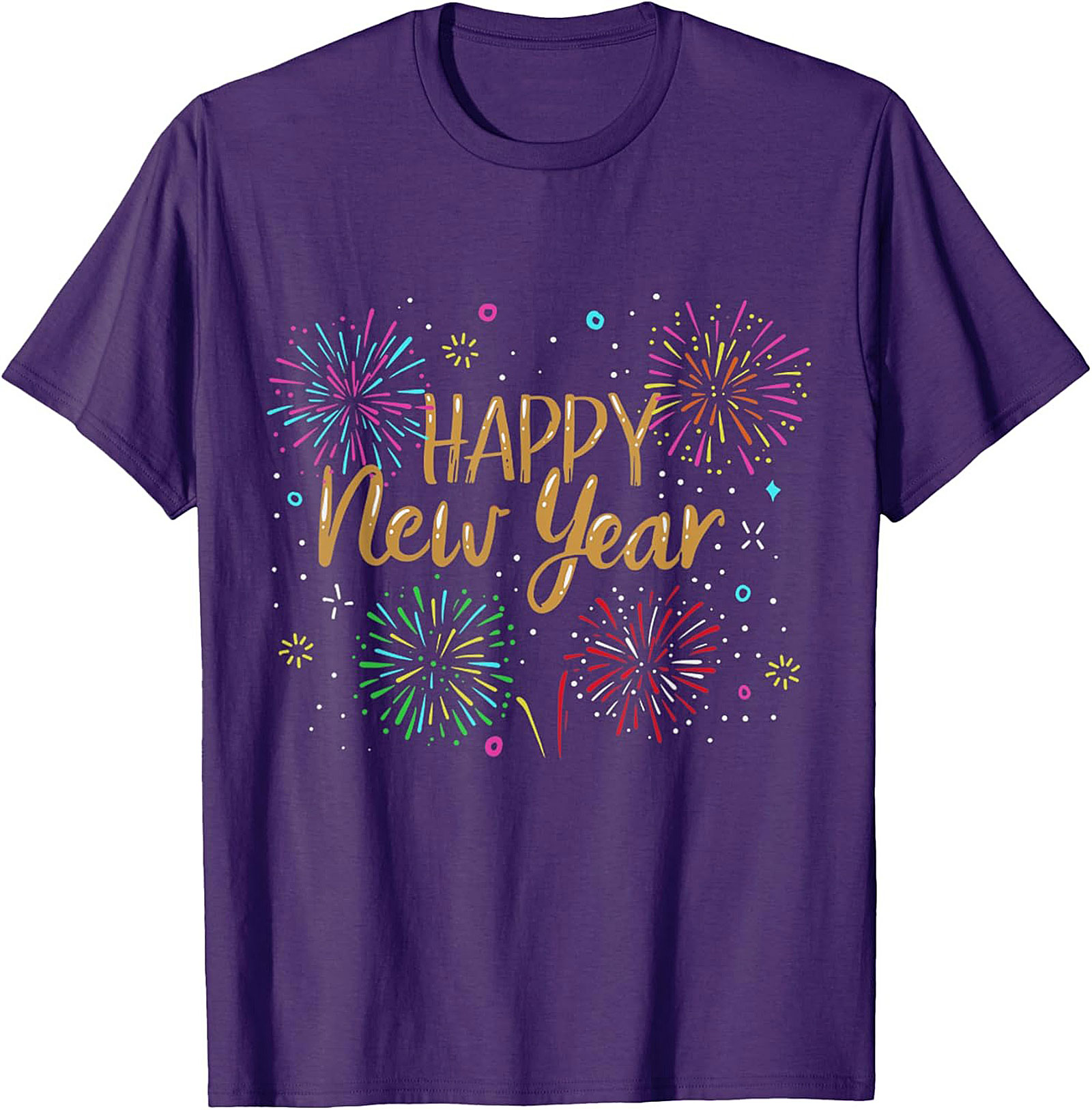 Happy New Year T-shirt Festive Fireworks Graphic Tee