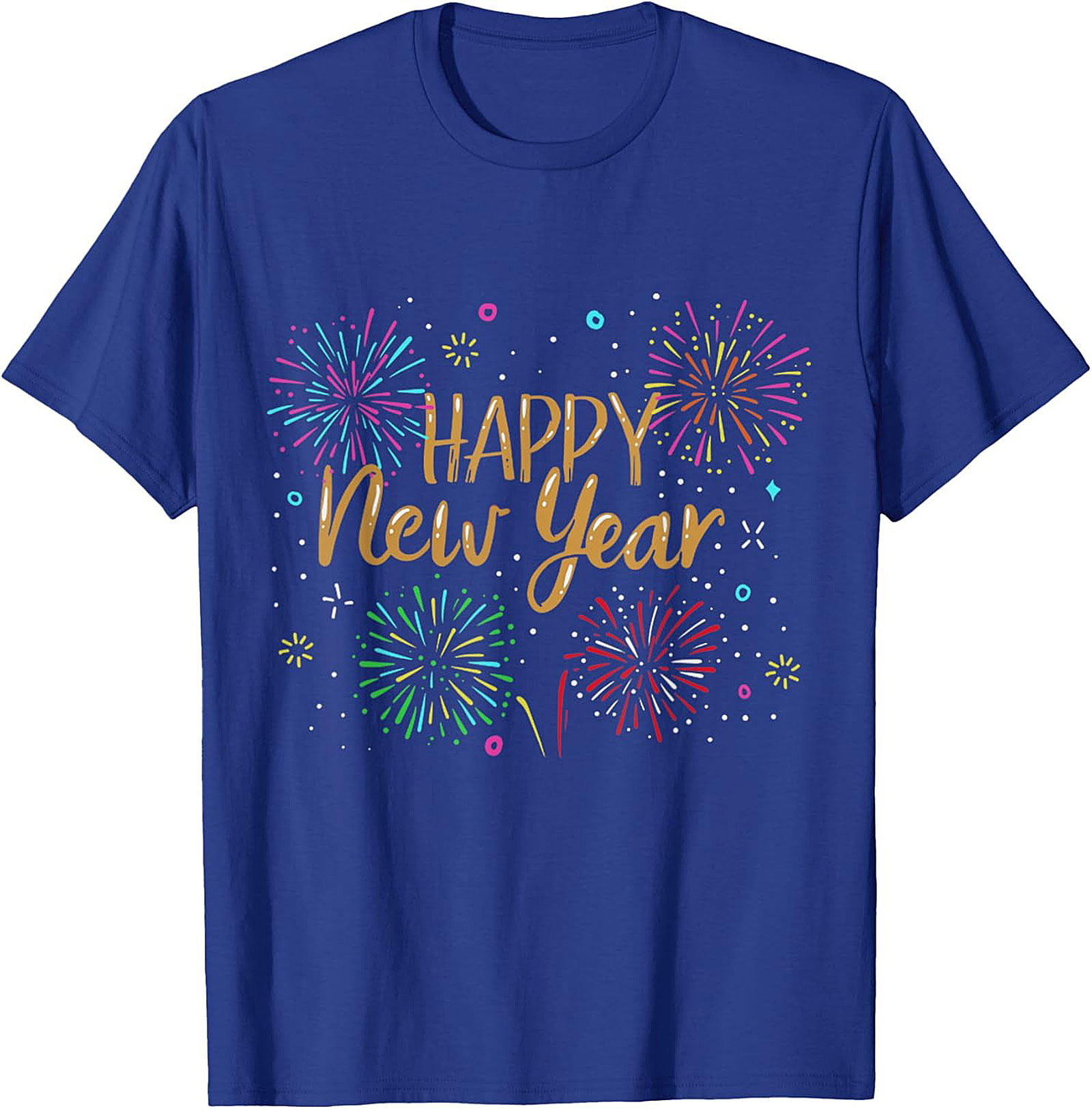 Happy New Year T-shirt Festive Fireworks Graphic Tee