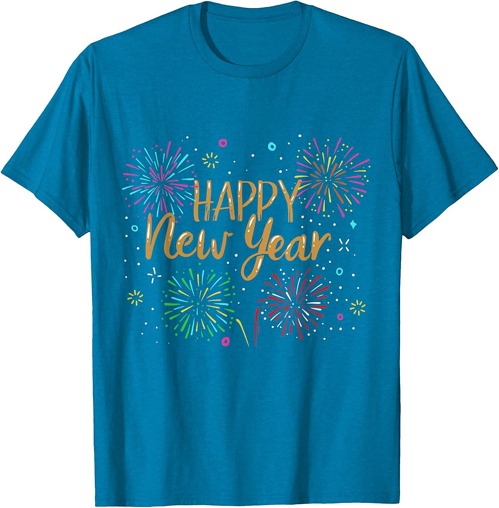 Happy New Year T-shirt Festive Fireworks Graphic Tee