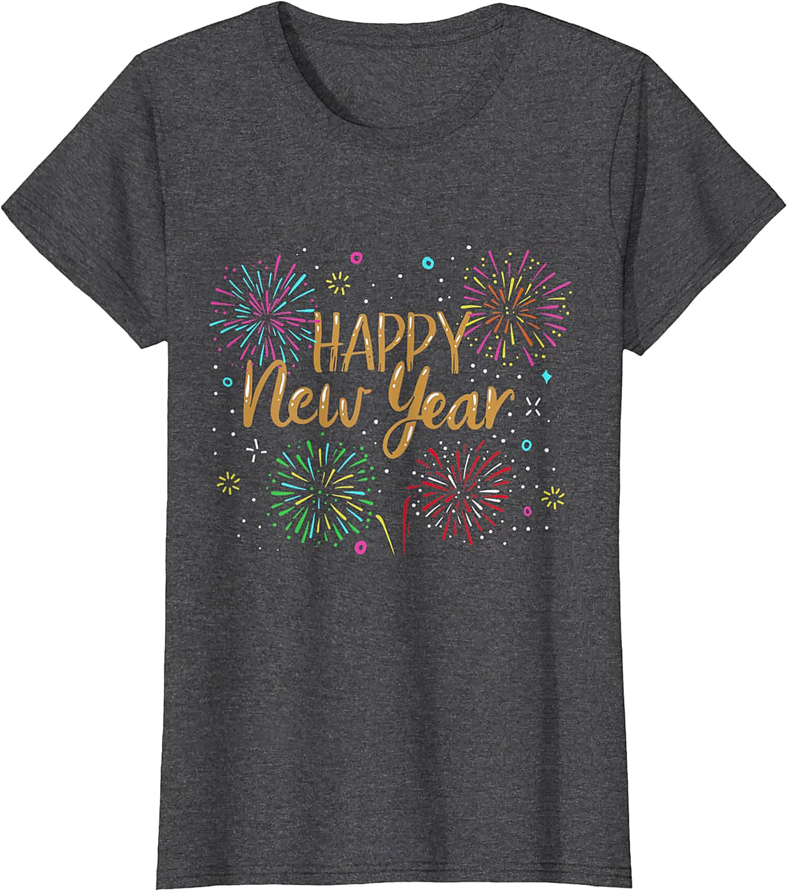 Happy New Year T-shirt Festive Fireworks Graphic Tee