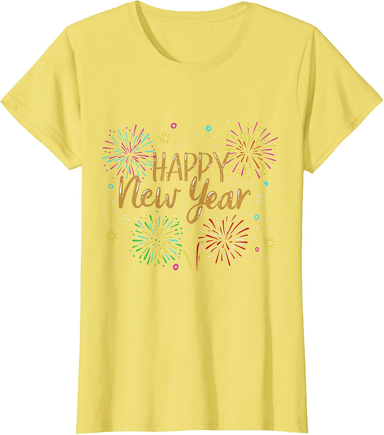 Happy New Year T-shirt Festive Fireworks Graphic Tee