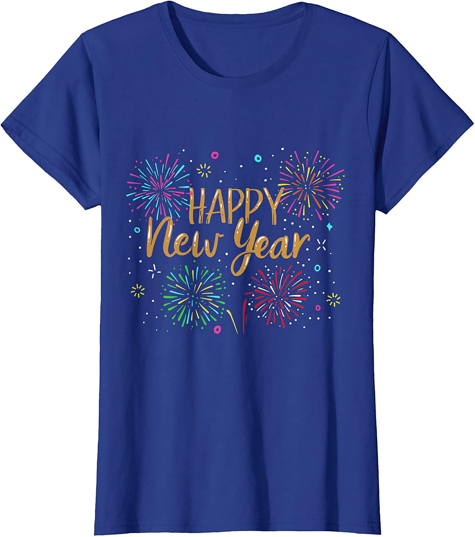 Happy New Year T-shirt Festive Fireworks Graphic Tee