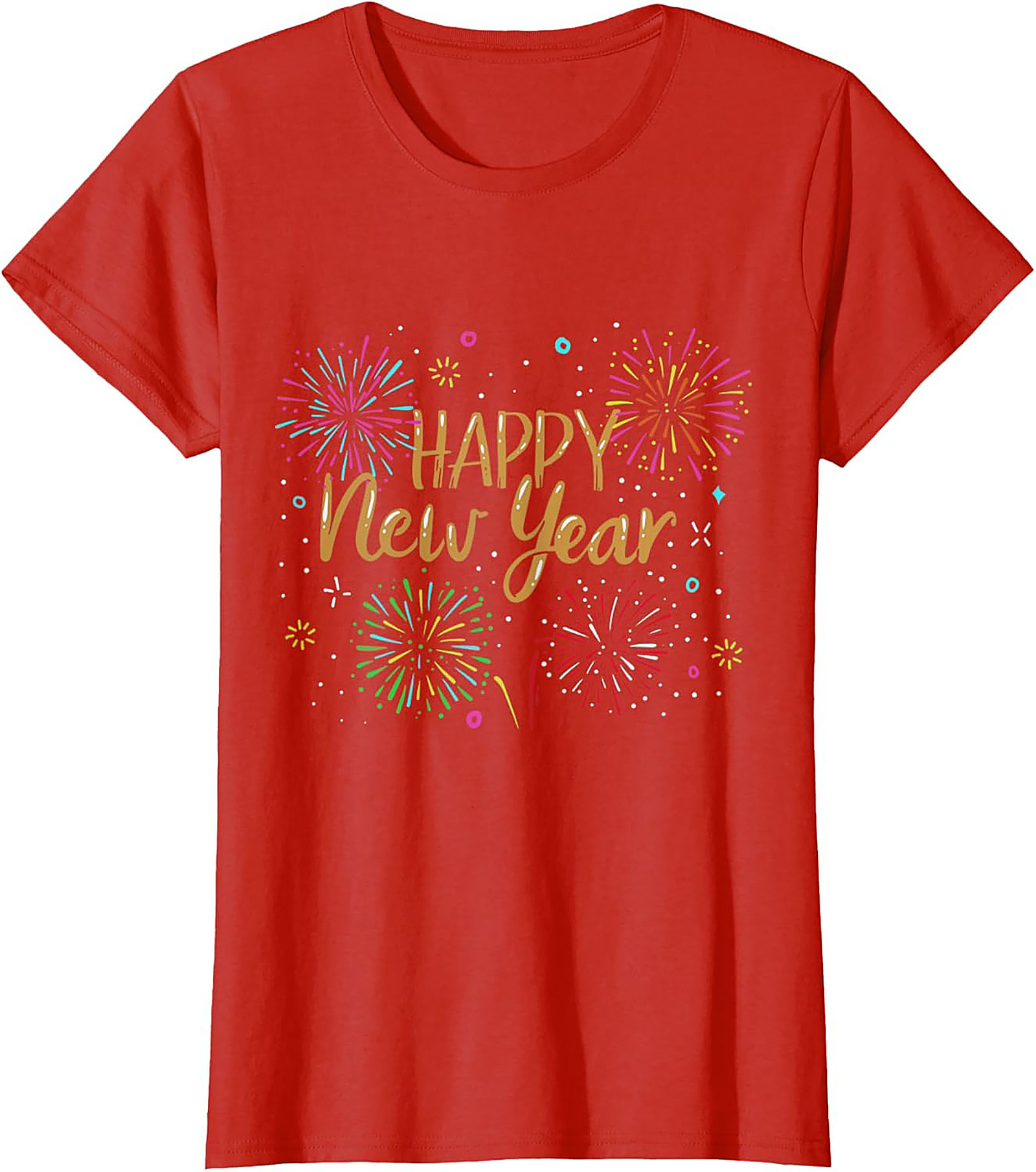 Happy New Year T-shirt Festive Fireworks Graphic Tee