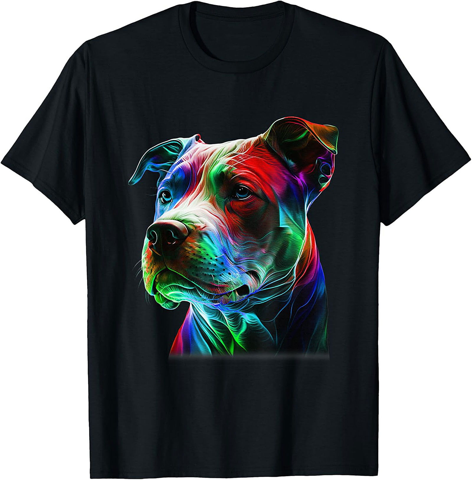 Neon Pitbull T-shirt | Abstract Psychedelic Dog Lover Graphic Tee