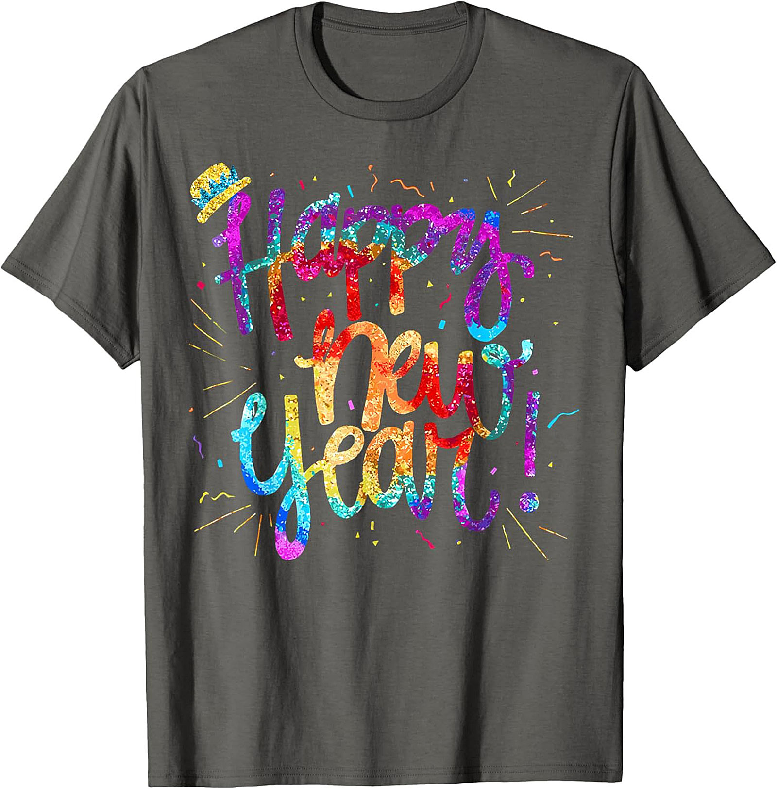Happy New Year T-shirt Festive Glitter Graphic Tee