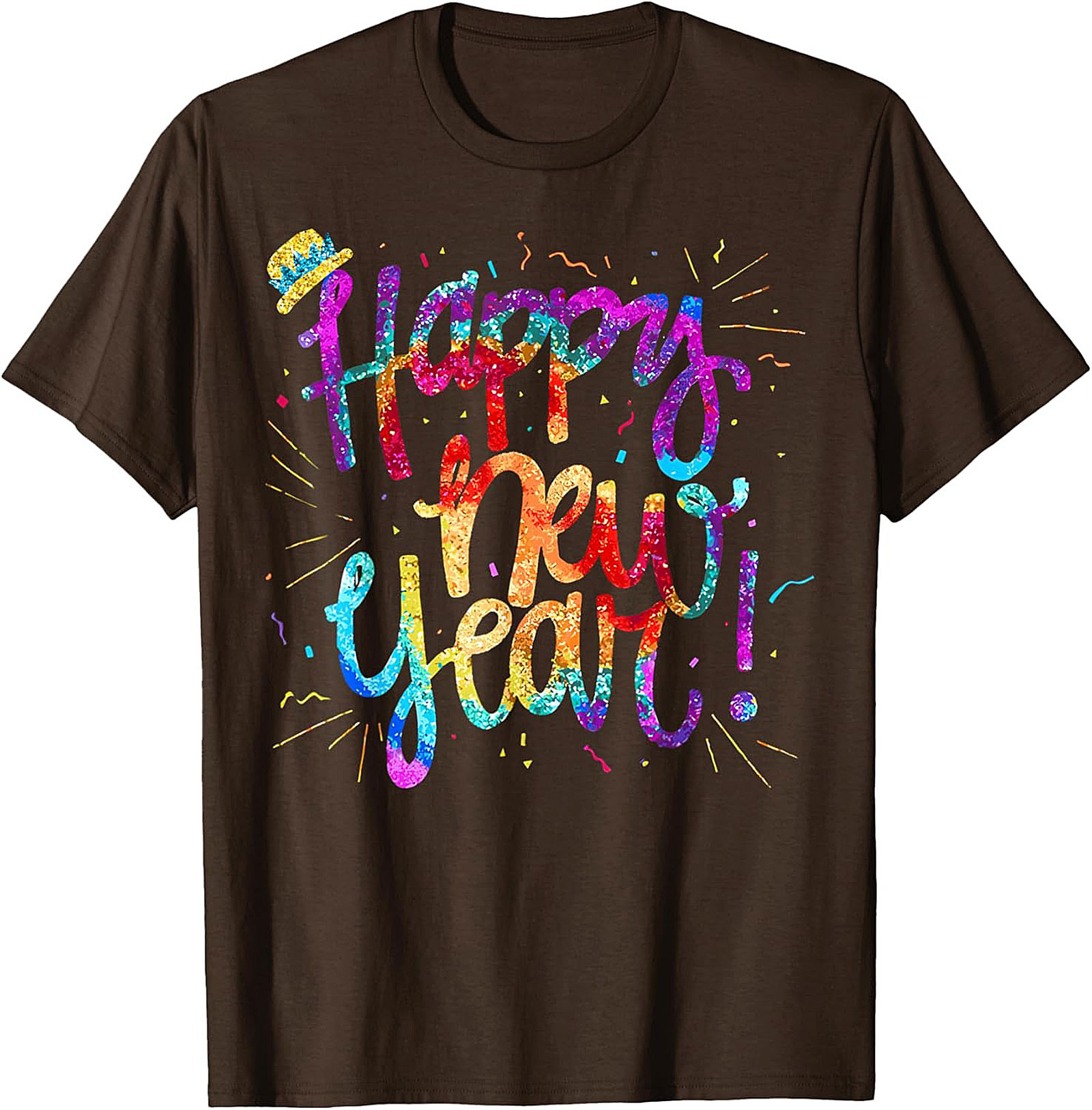 Happy New Year T-shirt Festive Glitter Graphic Tee