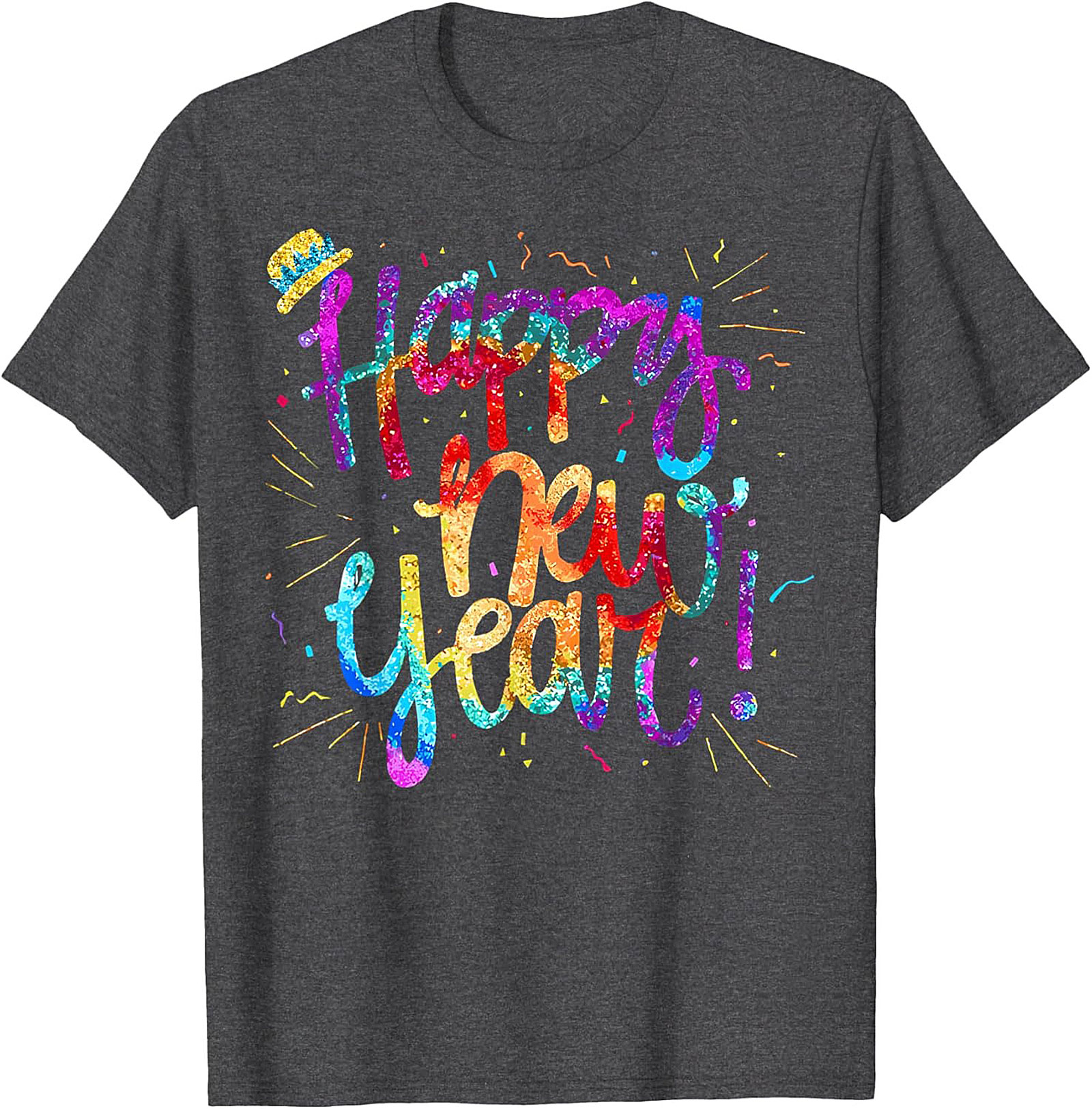 Happy New Year T-shirt Festive Glitter Graphic Tee