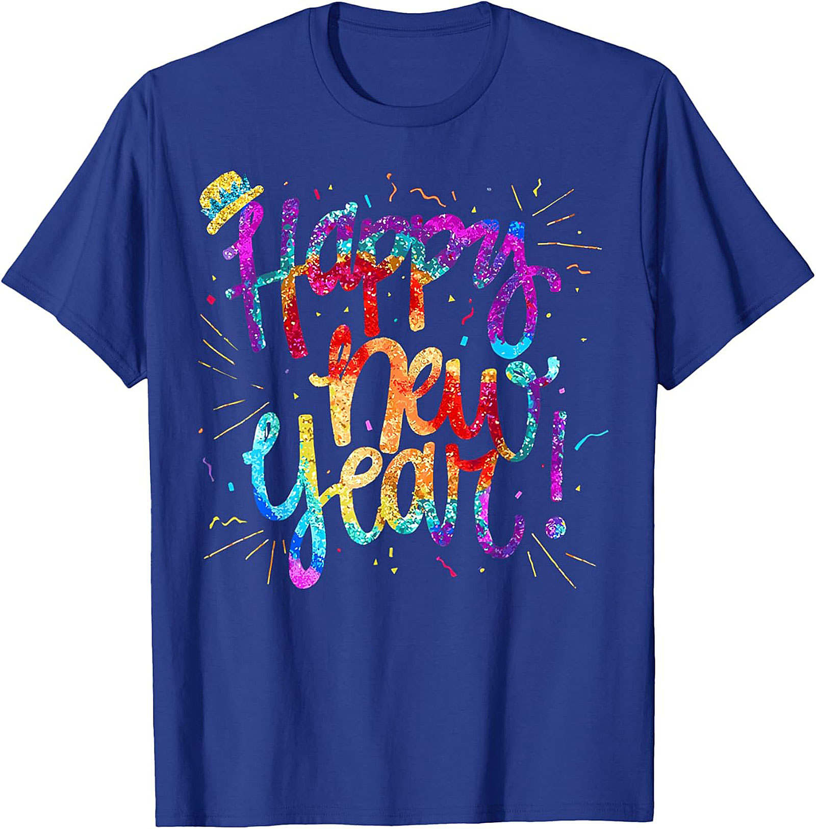 Happy New Year T-shirt Festive Glitter Graphic Tee