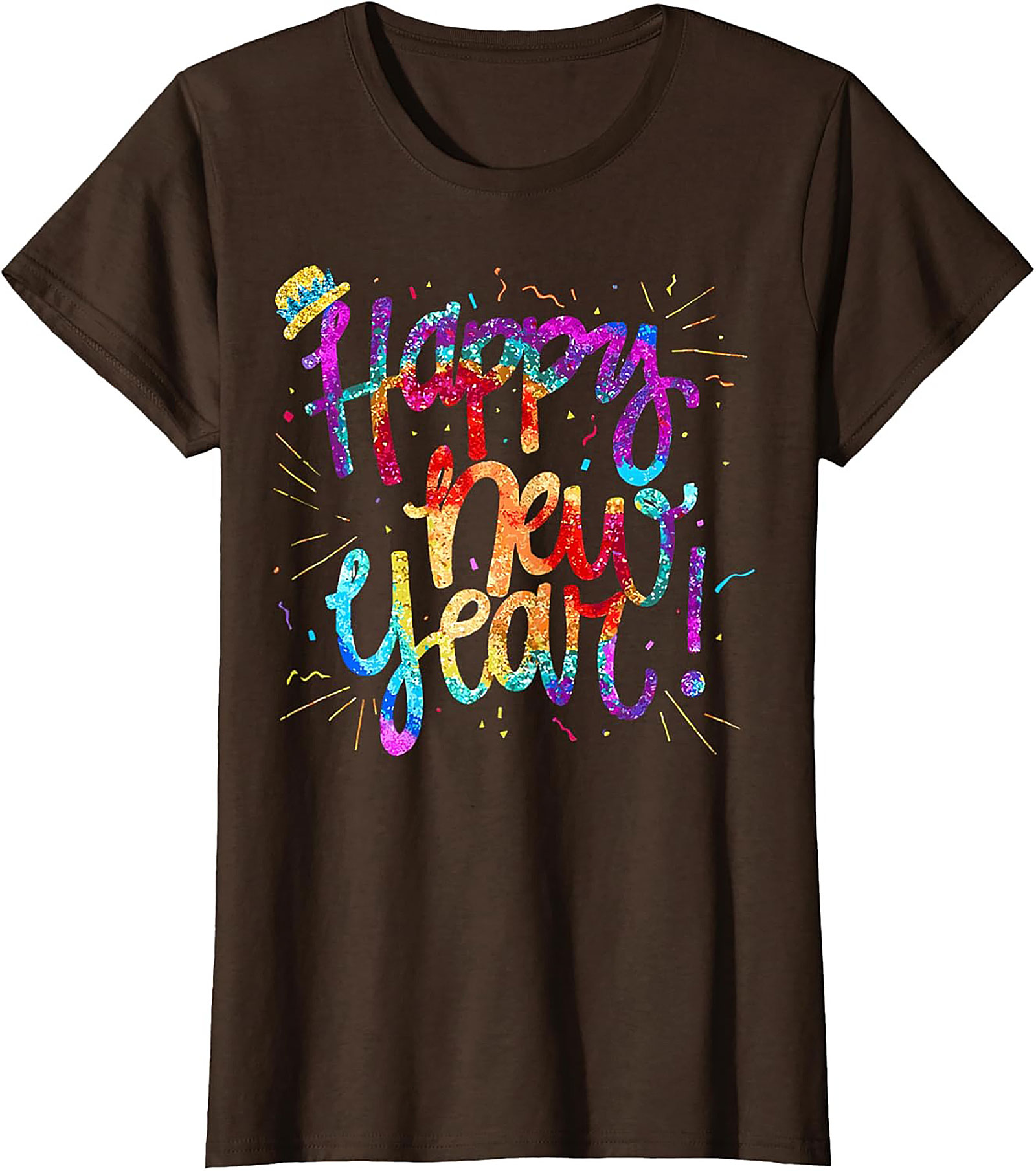 Happy New Year T-shirt Festive Glitter Graphic Tee