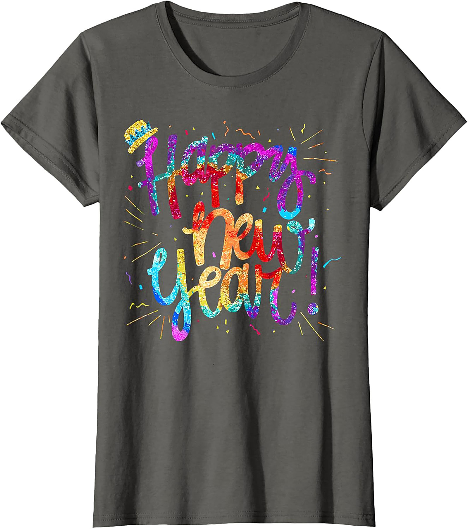 Happy New Year T-shirt Festive Glitter Graphic Tee