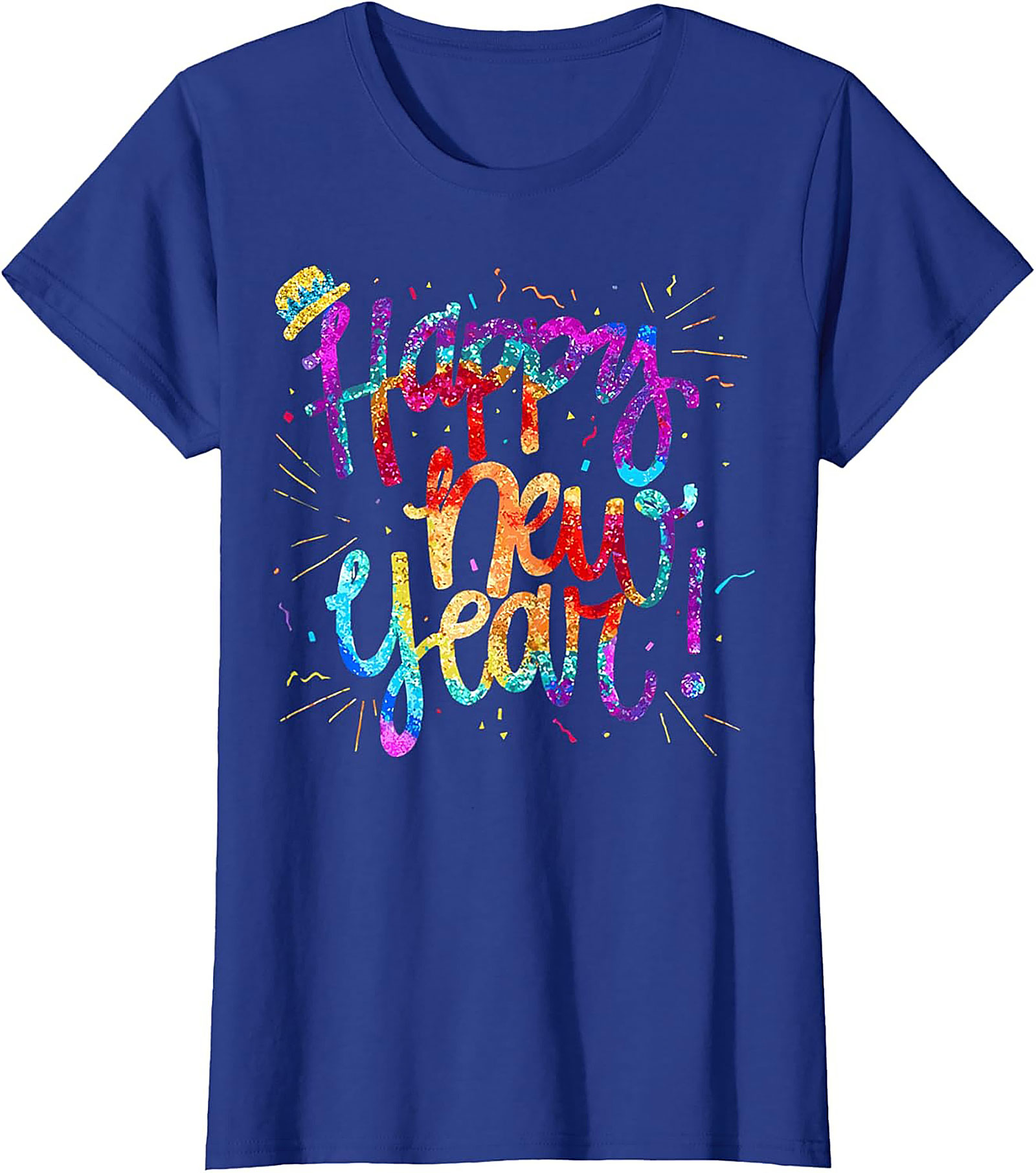 Happy New Year T-shirt Festive Glitter Graphic Tee