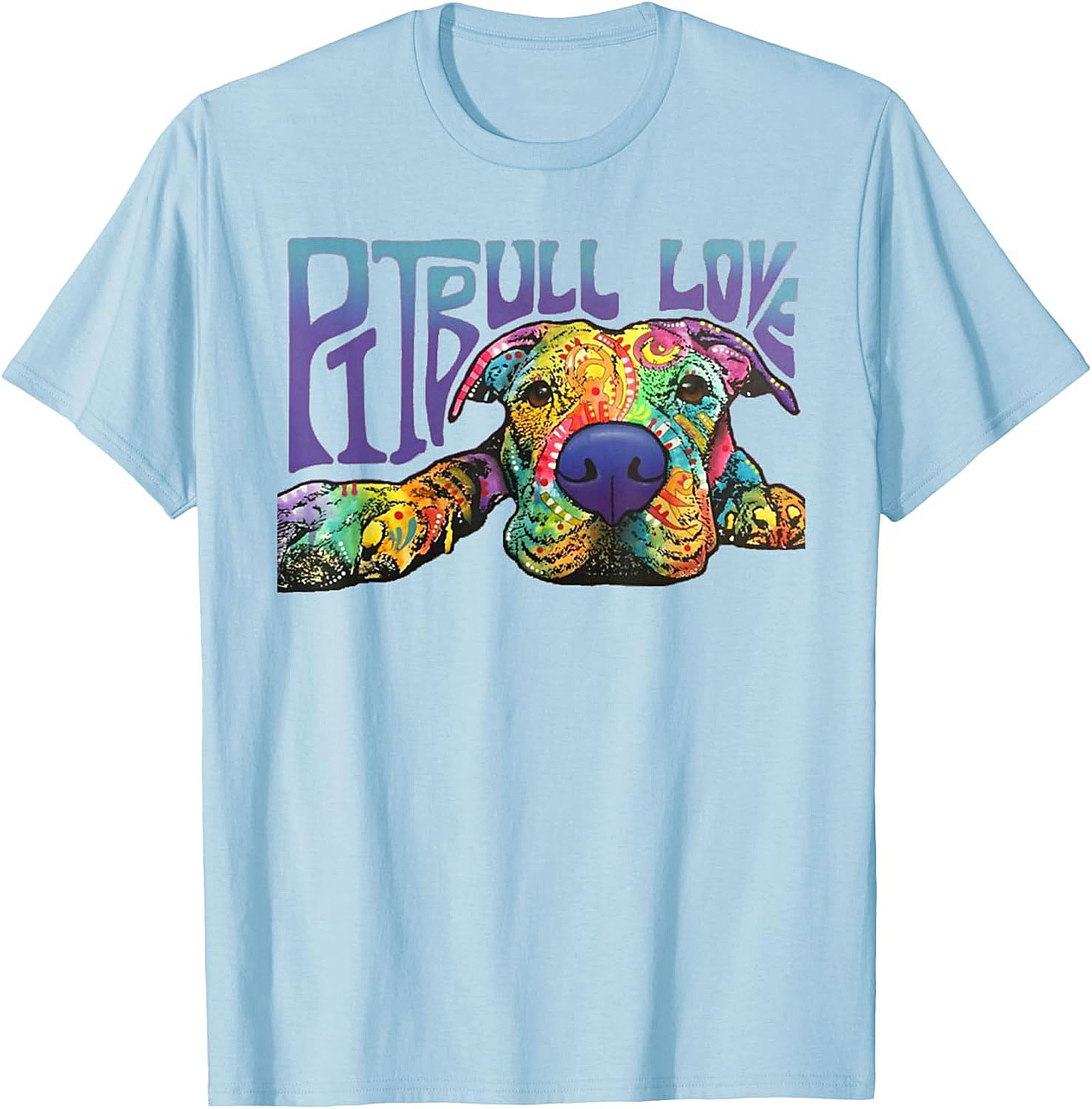 Pitbull Love Graphic Tee | Vibrant Psychedelic Pitbull Dog Unisex Shirt