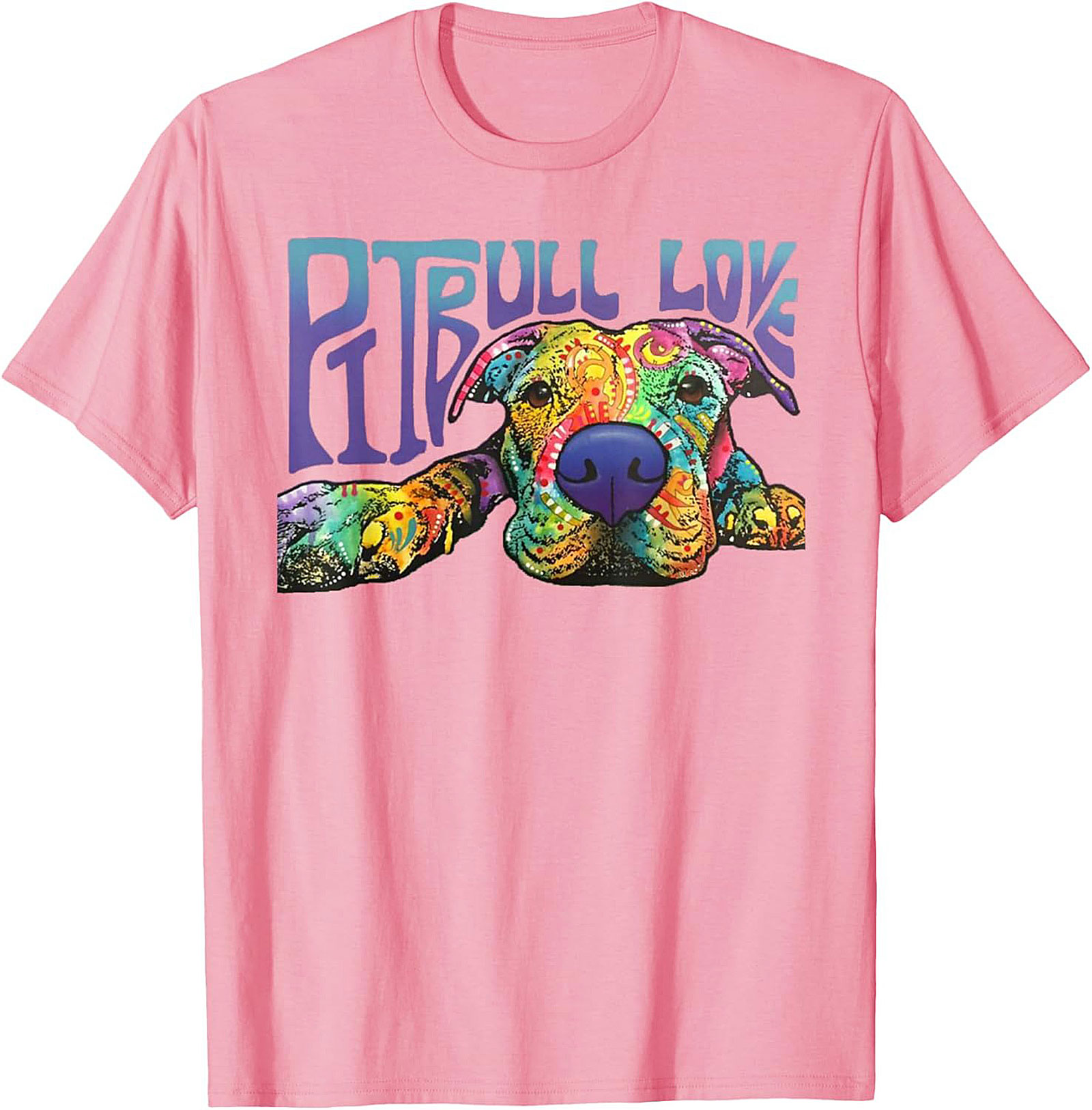 Pitbull Love Graphic Tee | Vibrant Psychedelic Pitbull Dog Unisex Shirt