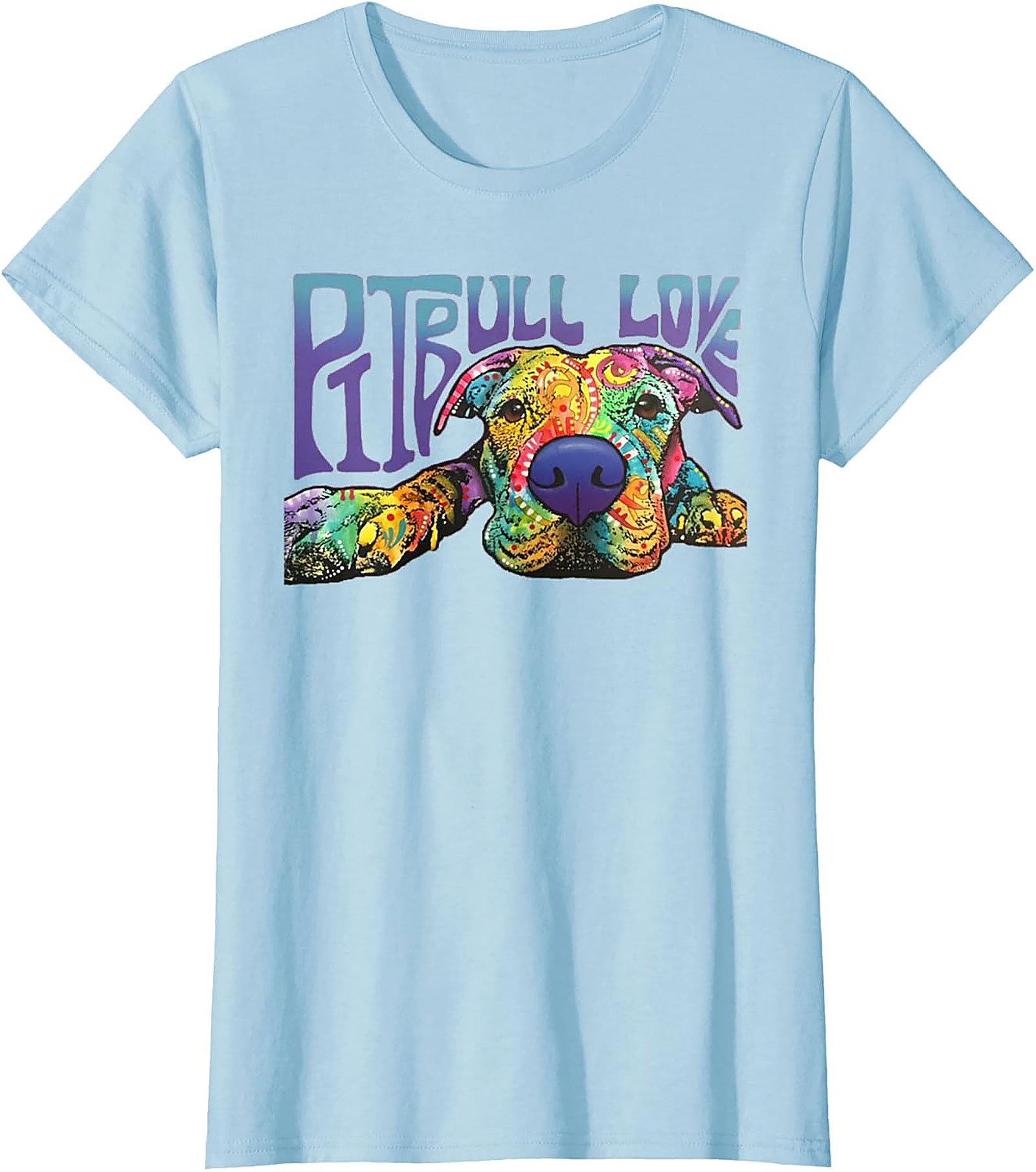 Pitbull Love Graphic Tee | Vibrant Psychedelic Pitbull Dog Unisex Shirt