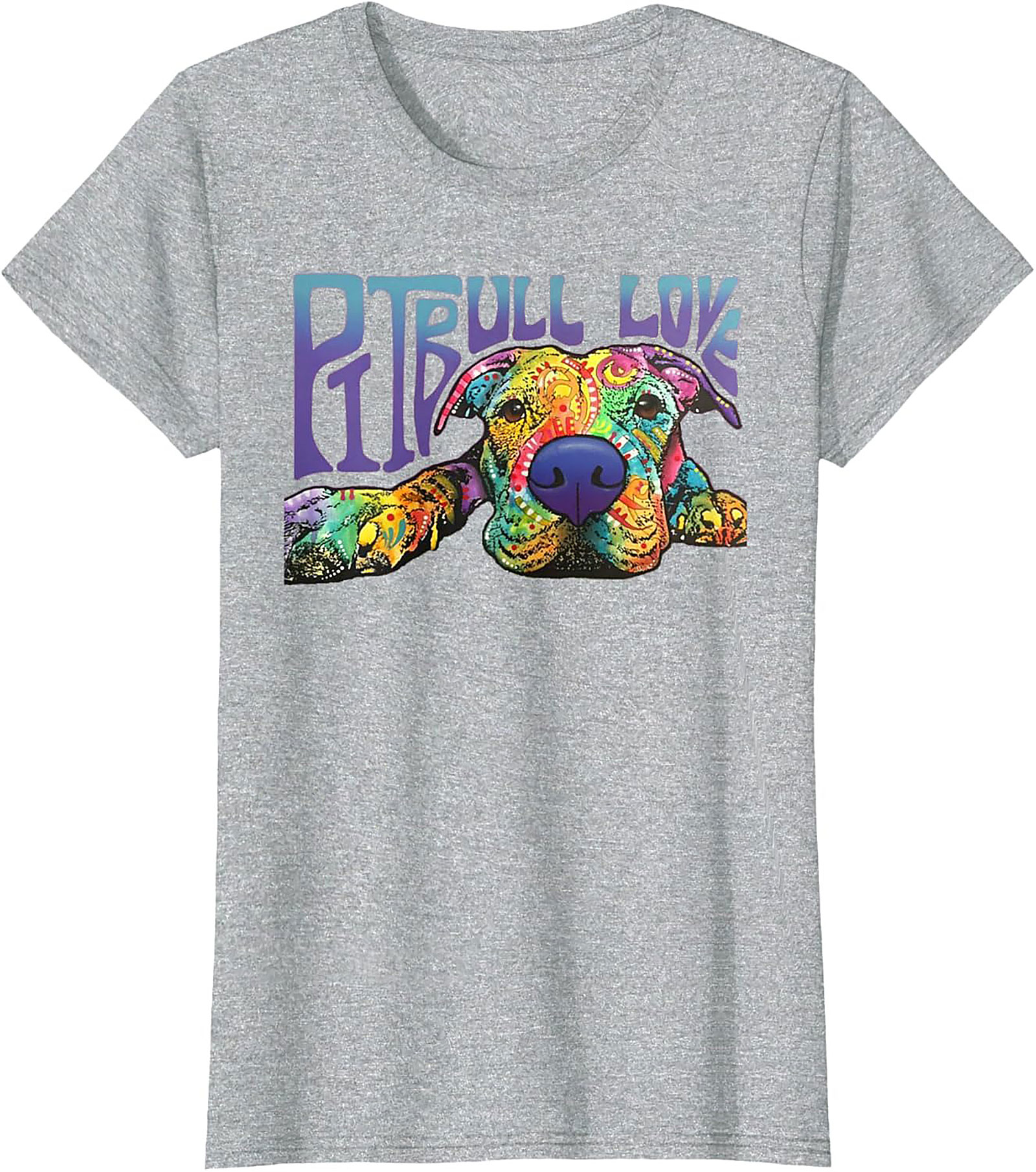 Pitbull Love Graphic Tee | Vibrant Psychedelic Pitbull Dog Unisex Shirt