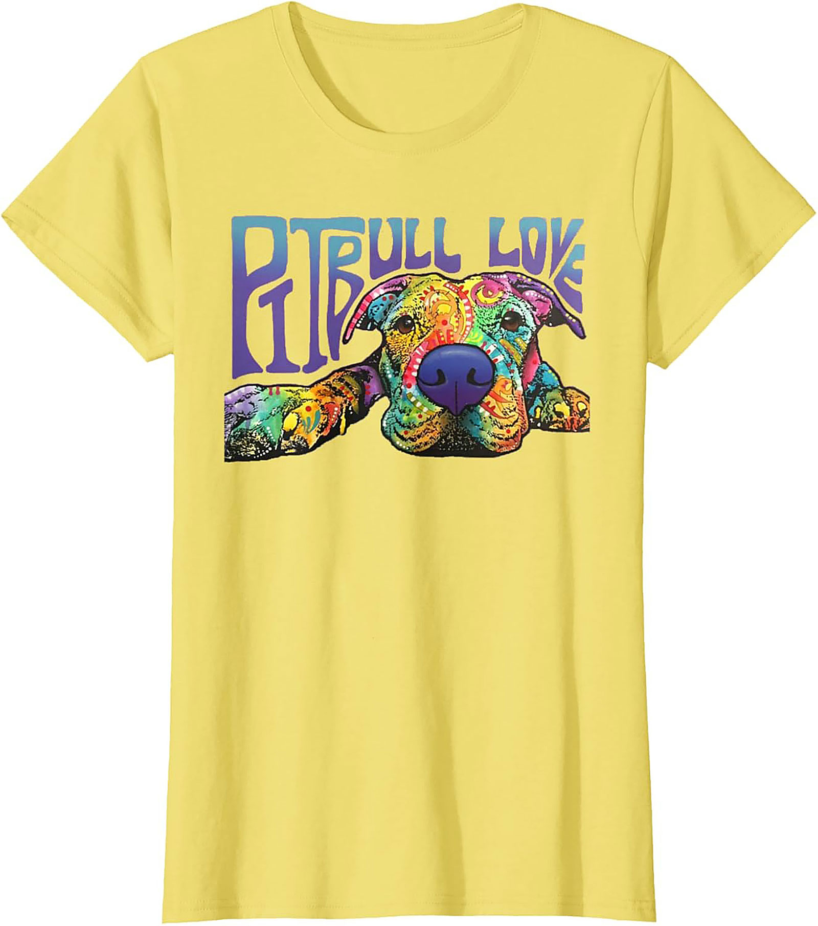 Pitbull Love Graphic Tee | Vibrant Psychedelic Pitbull Dog Unisex Shirt