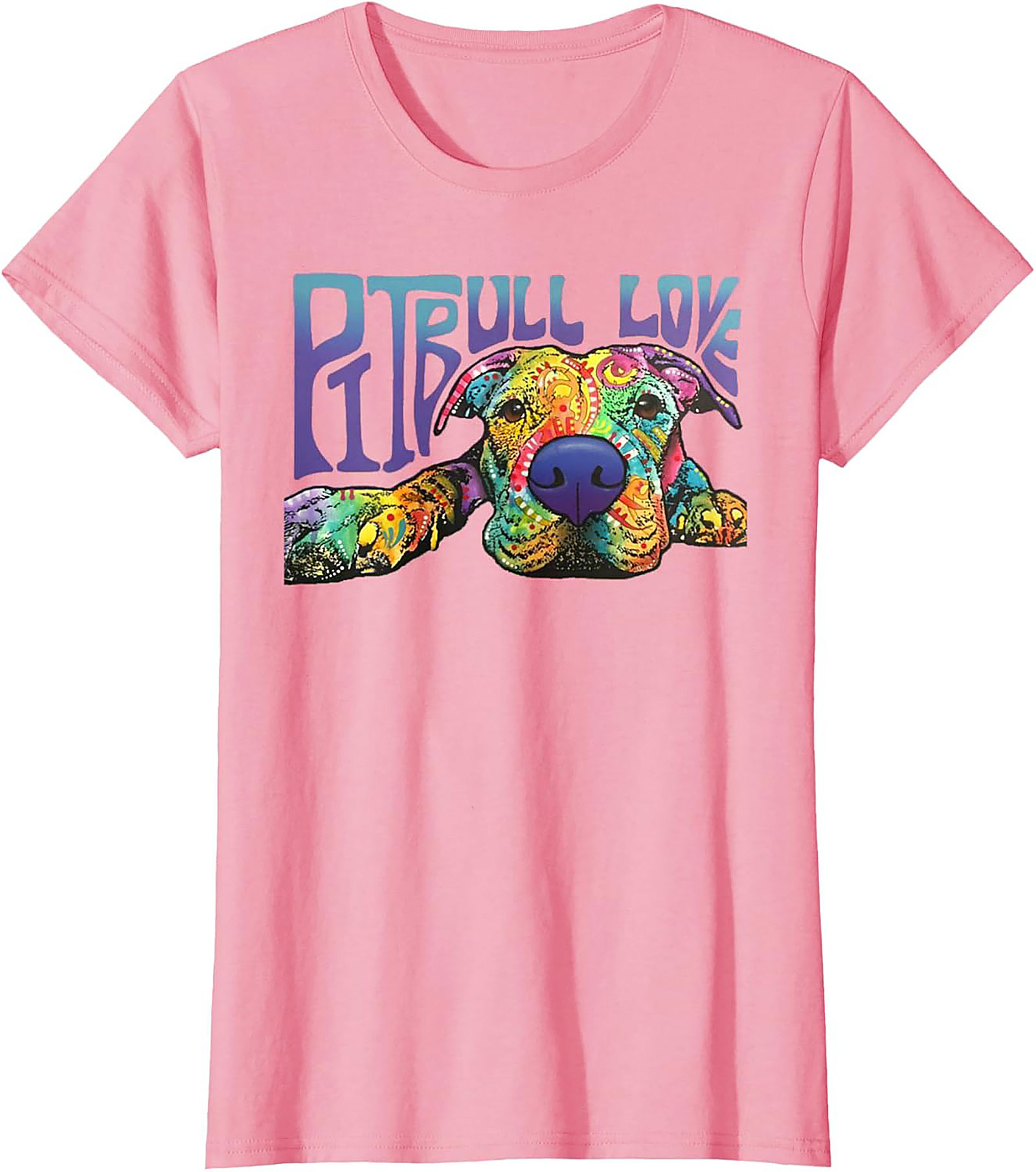 Pitbull Love Graphic Tee | Vibrant Psychedelic Pitbull Dog Unisex Shirt