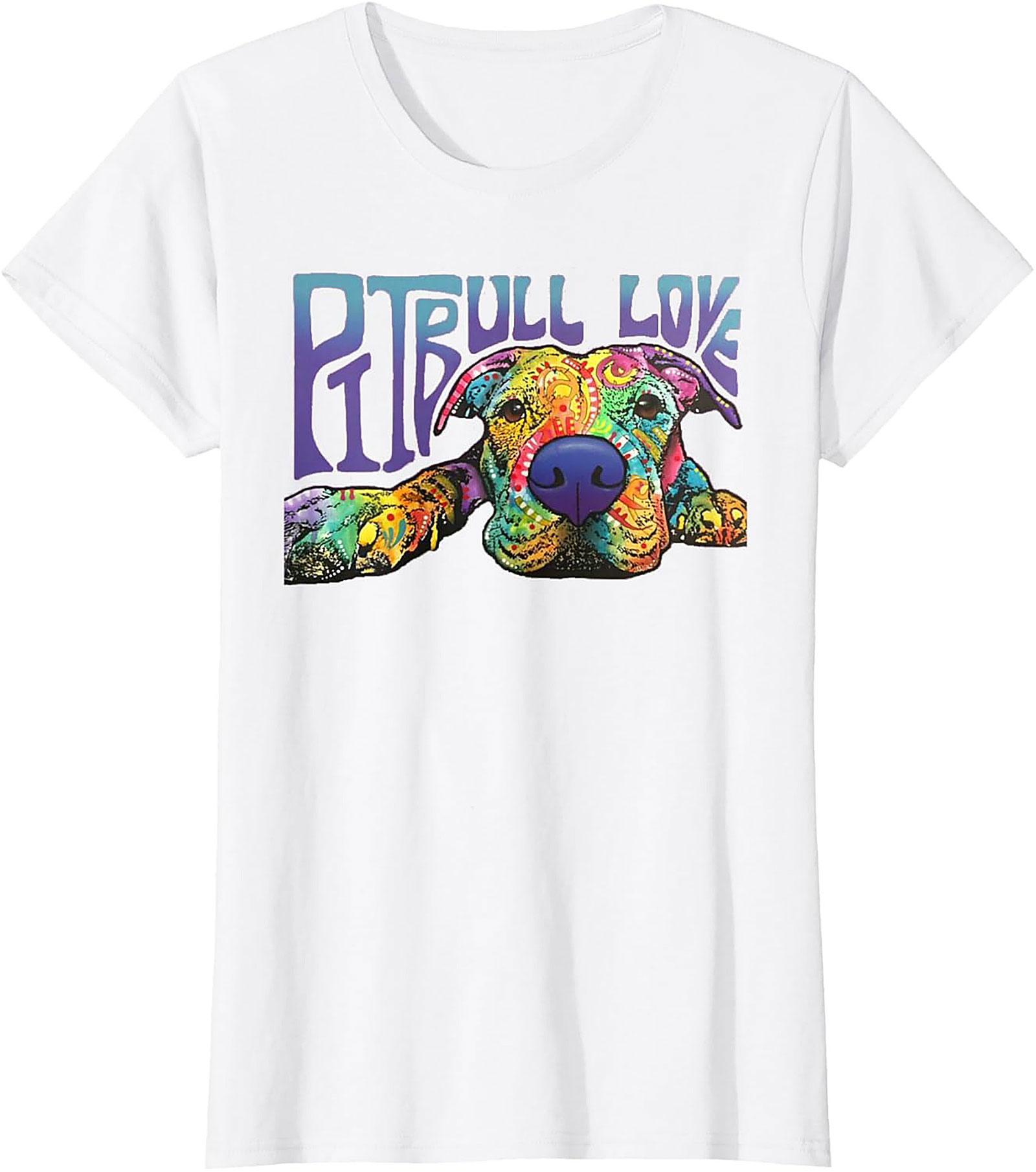 Pitbull Love Graphic Tee | Vibrant Psychedelic Pitbull Dog Unisex Shirt