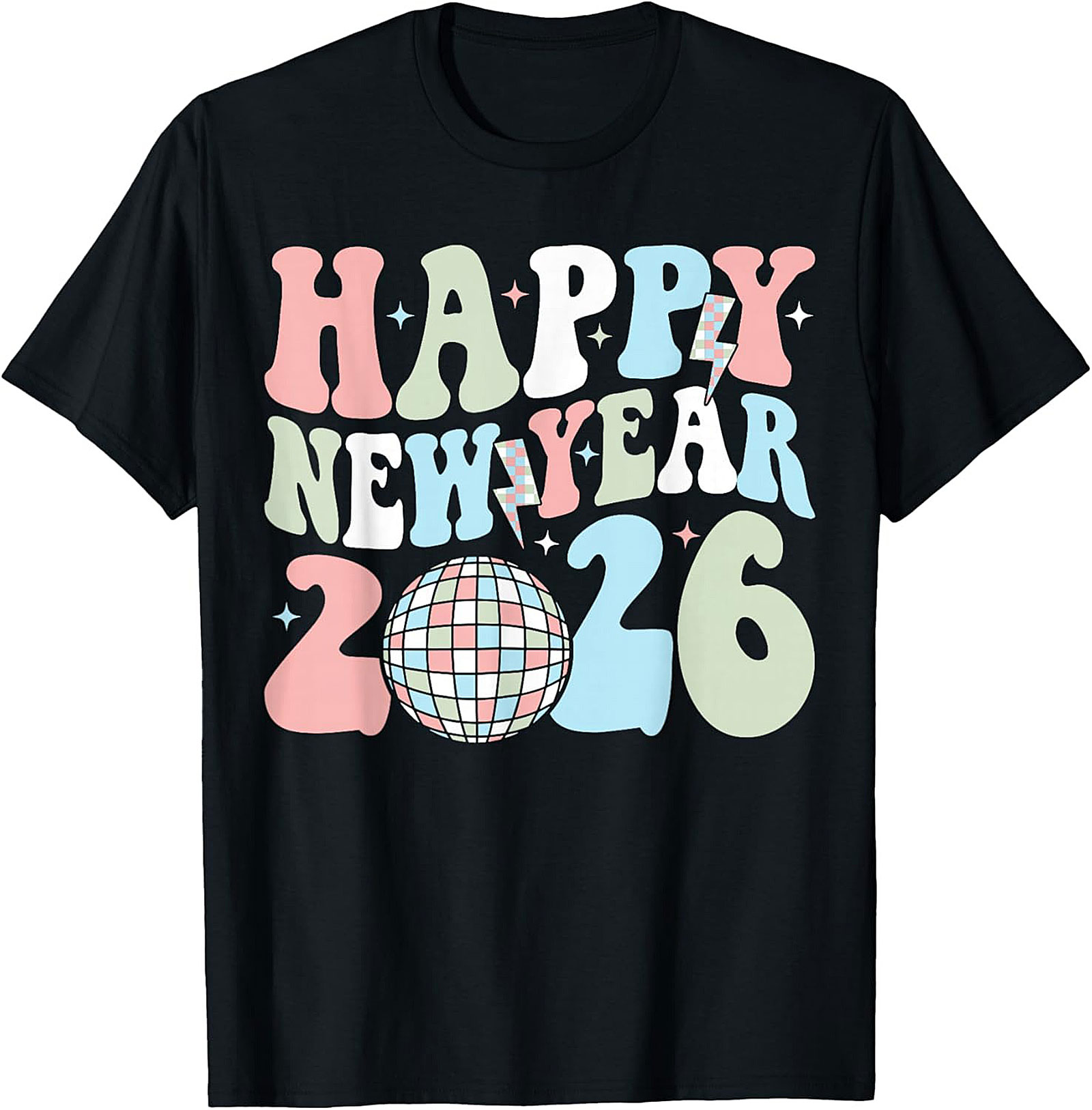 Groovy Happy New Year 2026 T-Shirt - Retro Disco Tee