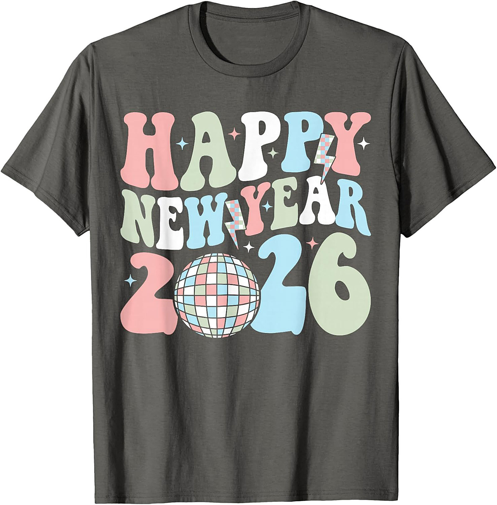  Groovy Happy New Year 2026 T-Shirt - Retro Disco Tee